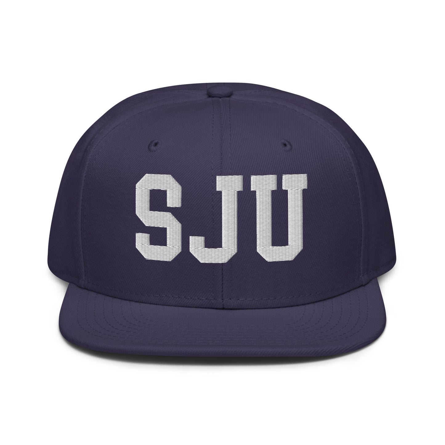 College-Style Wool-Blend Snapback Hat • White • SJU San Juan • YHM Designs - Image 10