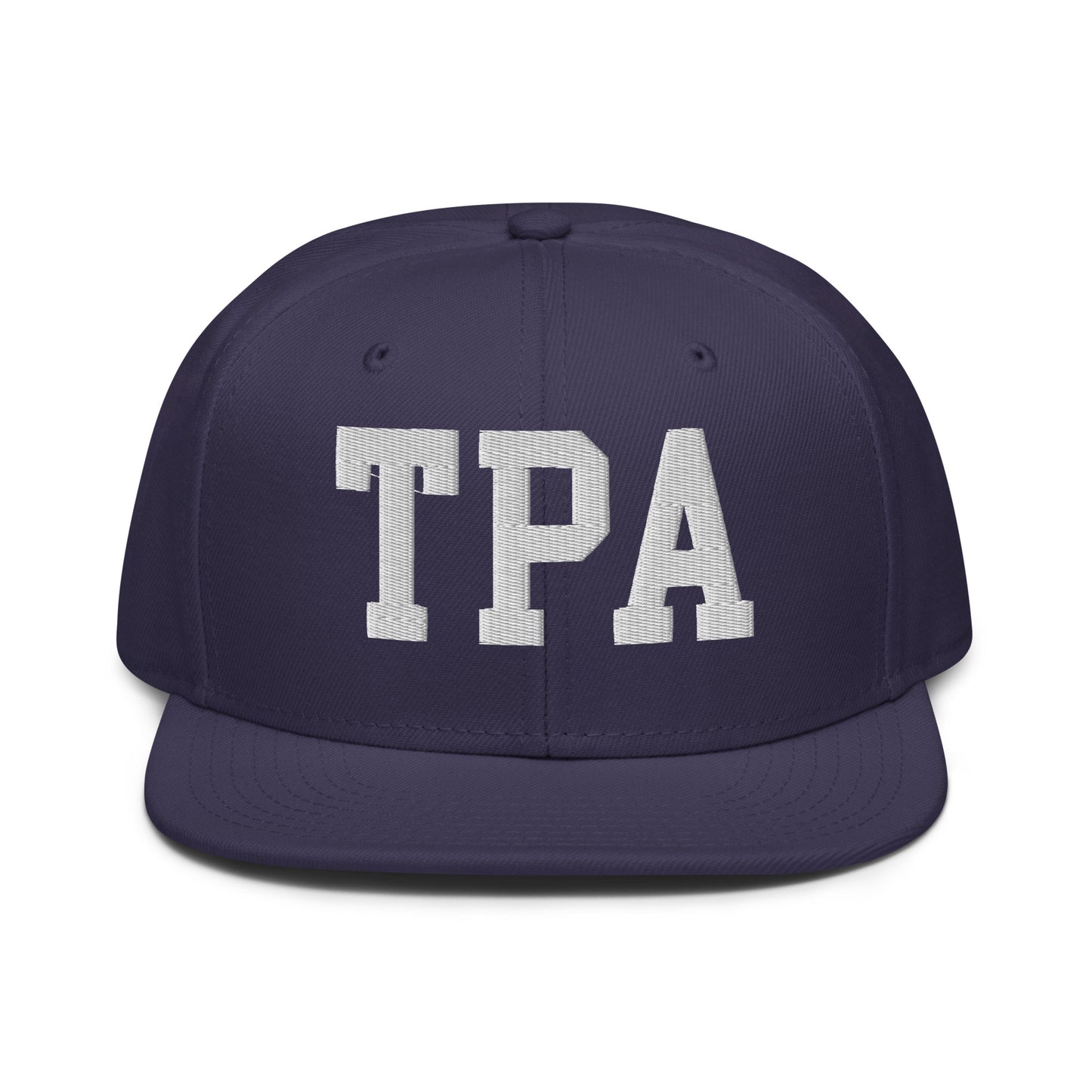 College-Style Wool-Blend Snapback Hat • White • TPA Tampa • YHM Designs - Image 10