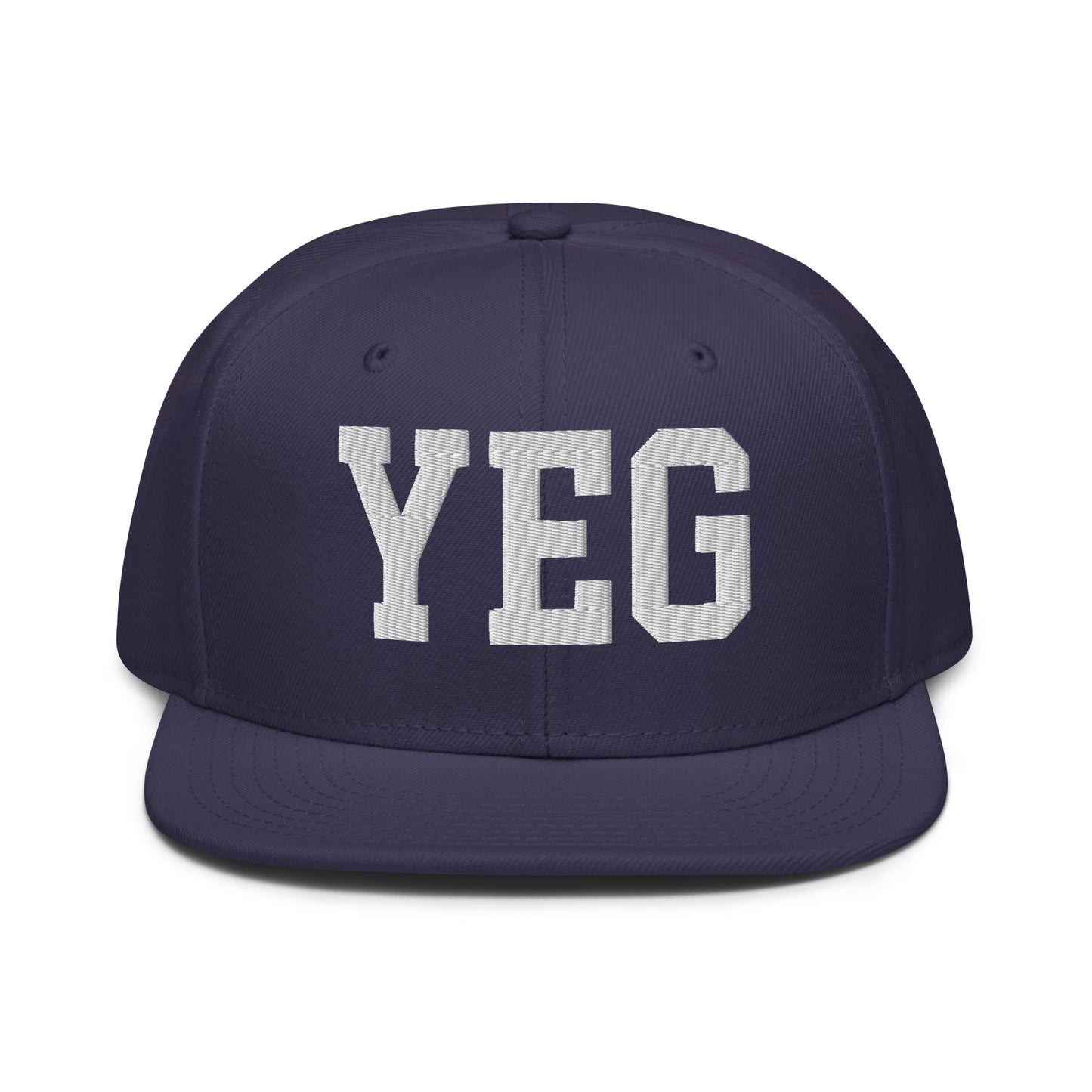 College-Style Wool-Blend Snapback Hat • White • YEG Edmonton • YHM Designs - Image 10