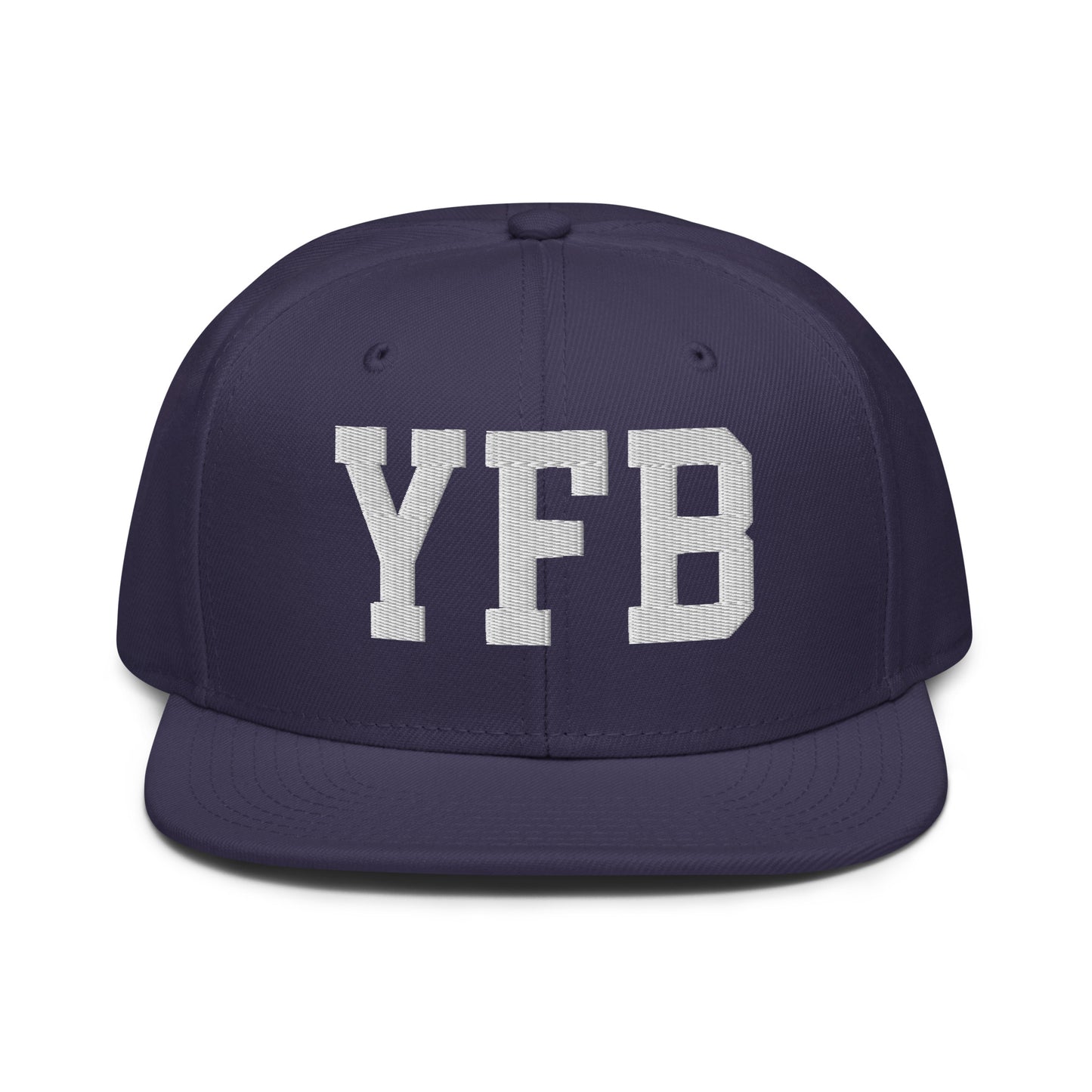 College-Style Wool-Blend Snapback Hat • White • YFB Iqaluit • YHM Designs - Image 10