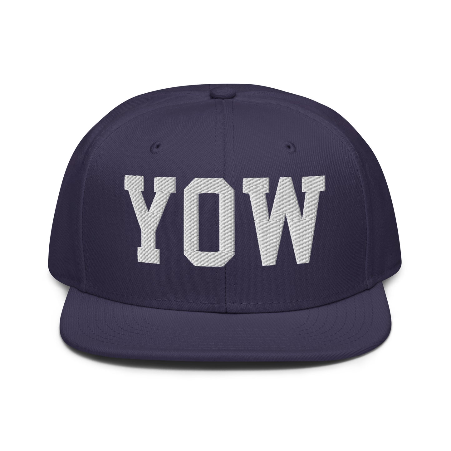 College-Style Wool-Blend Snapback Hat • White • YOW Ottawa • YHM Designs - Image 10