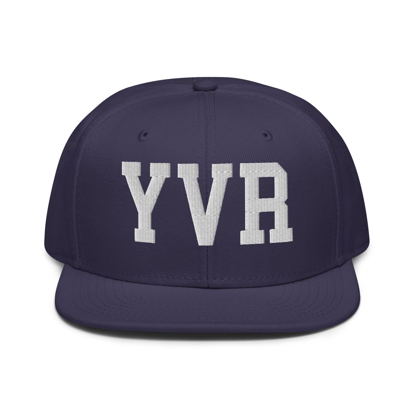 College-Style Wool-Blend Snapback Hat • White • YVR Vancouver • YHM Designs - Image 10