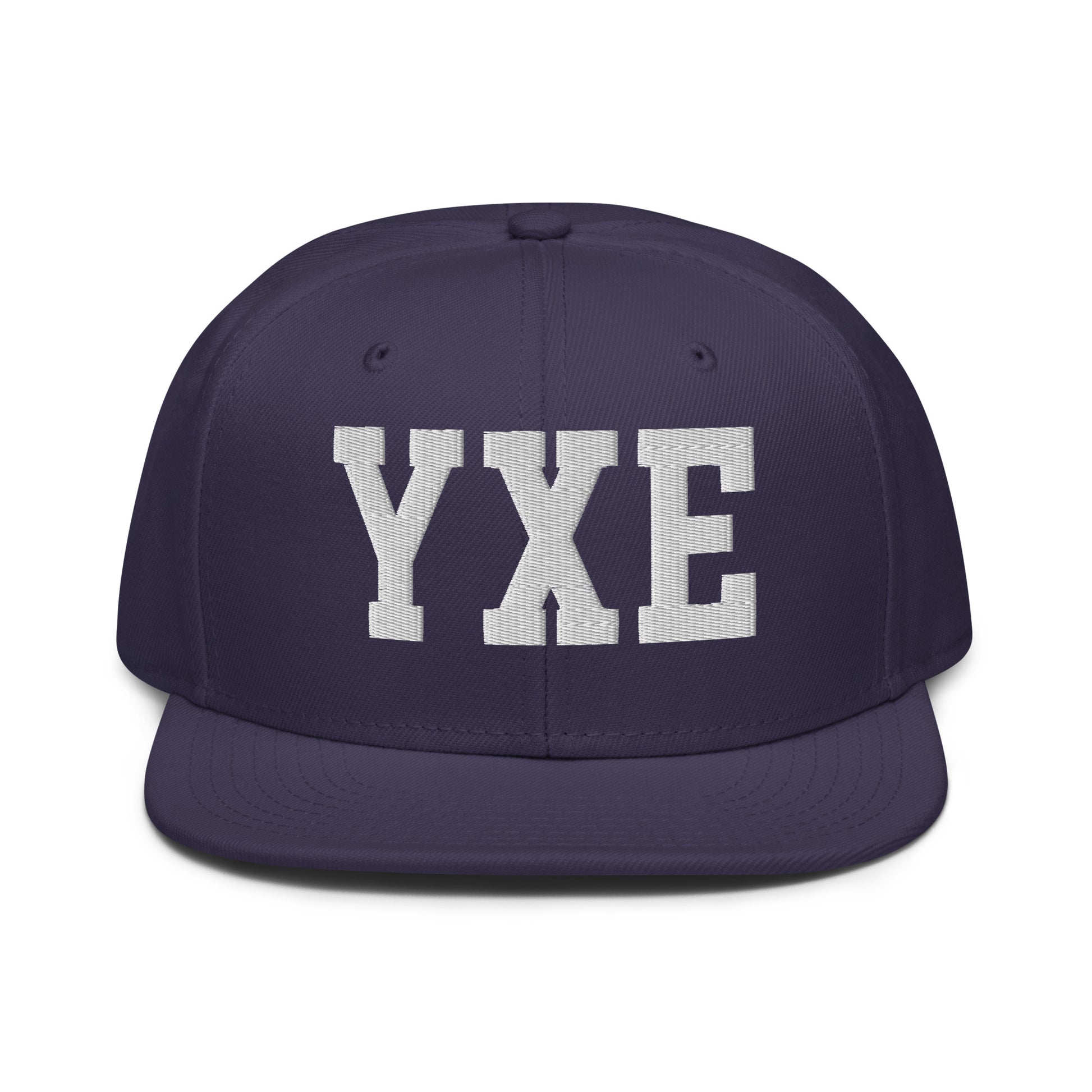 College-Style Wool-Blend Snapback Hat • White • YXE Saskatoon • YHM Designs - Image 10