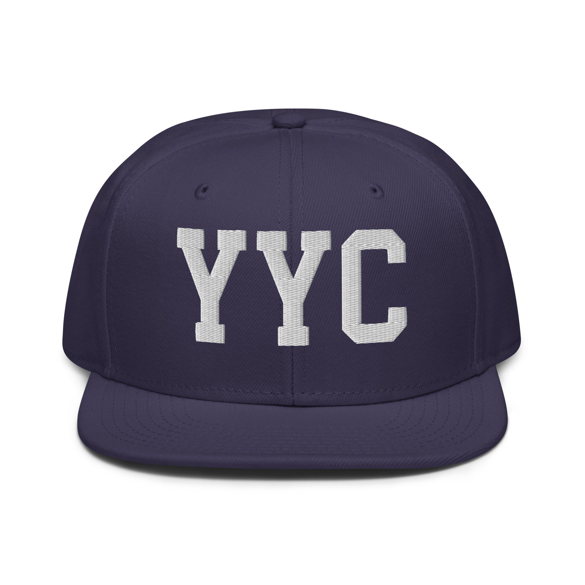 College-Style Wool-Blend Snapback Hat • White • YYC Calgary • YHM Designs - Image 10