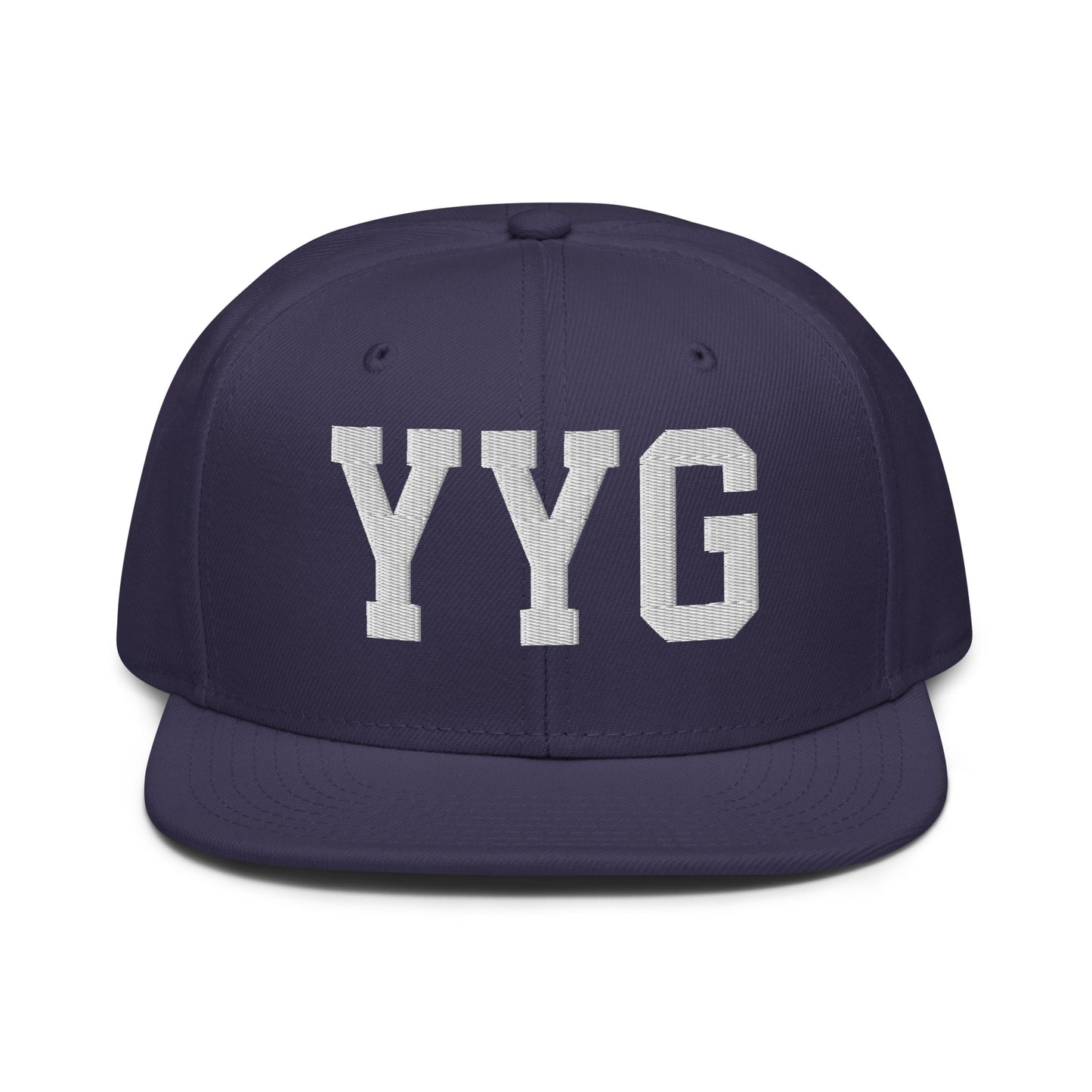 College-Style Wool-Blend Snapback Hat • White • YYG Charlottetown • YHM Designs - Image 10