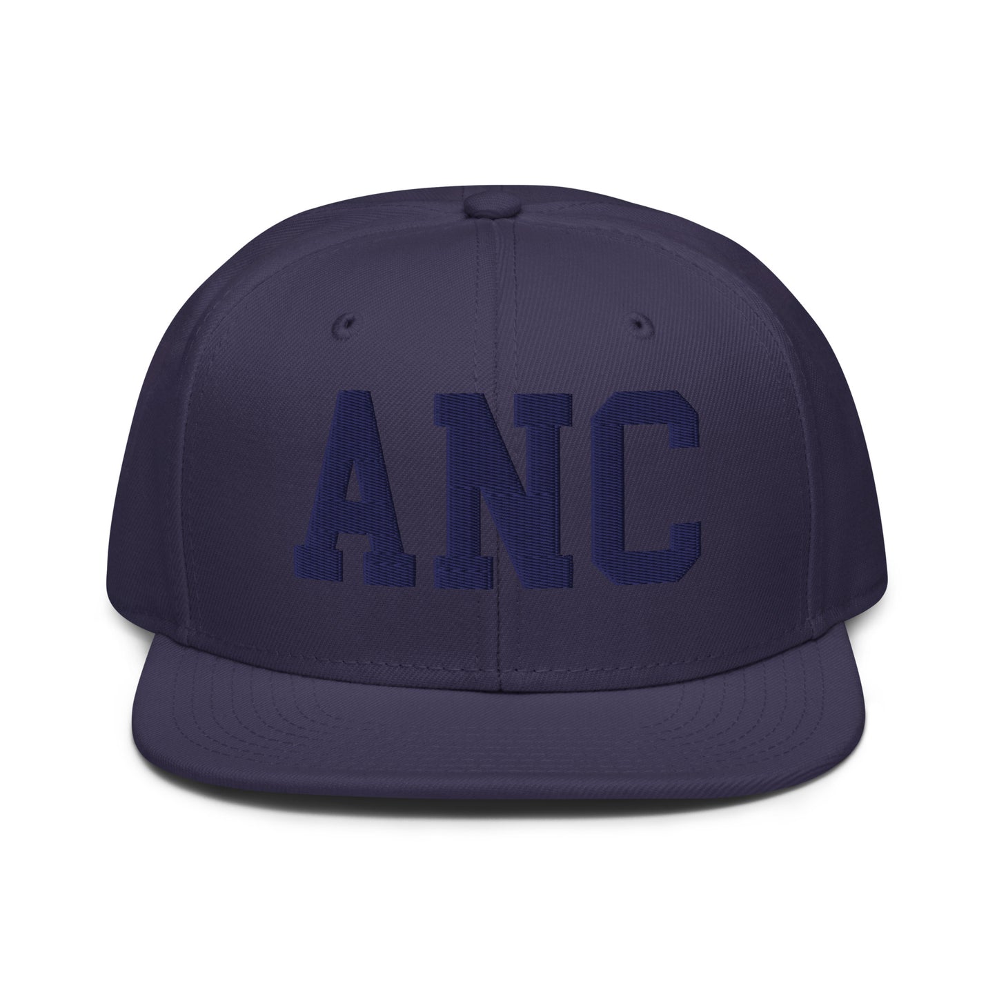 College-Style Wool-Blend Snapback Hat • Navy Blue • ANC Anchorage • YHM Designs - Image 07