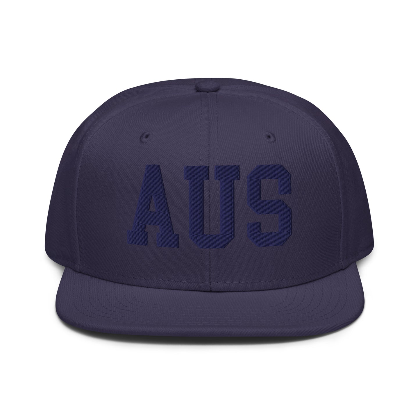College-Style Wool-Blend Snapback Hat • Navy Blue • AUS Austin • YHM Designs - Image 07