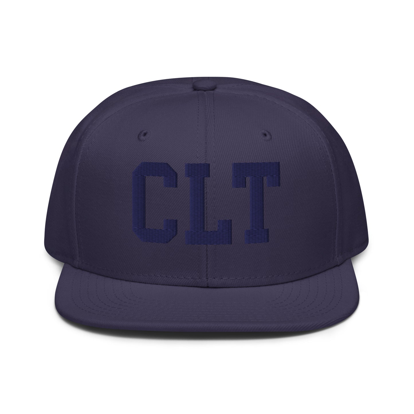 College-Style Wool-Blend Snapback Hat • Navy Blue • CLT Charlotte • YHM Designs - Image 07