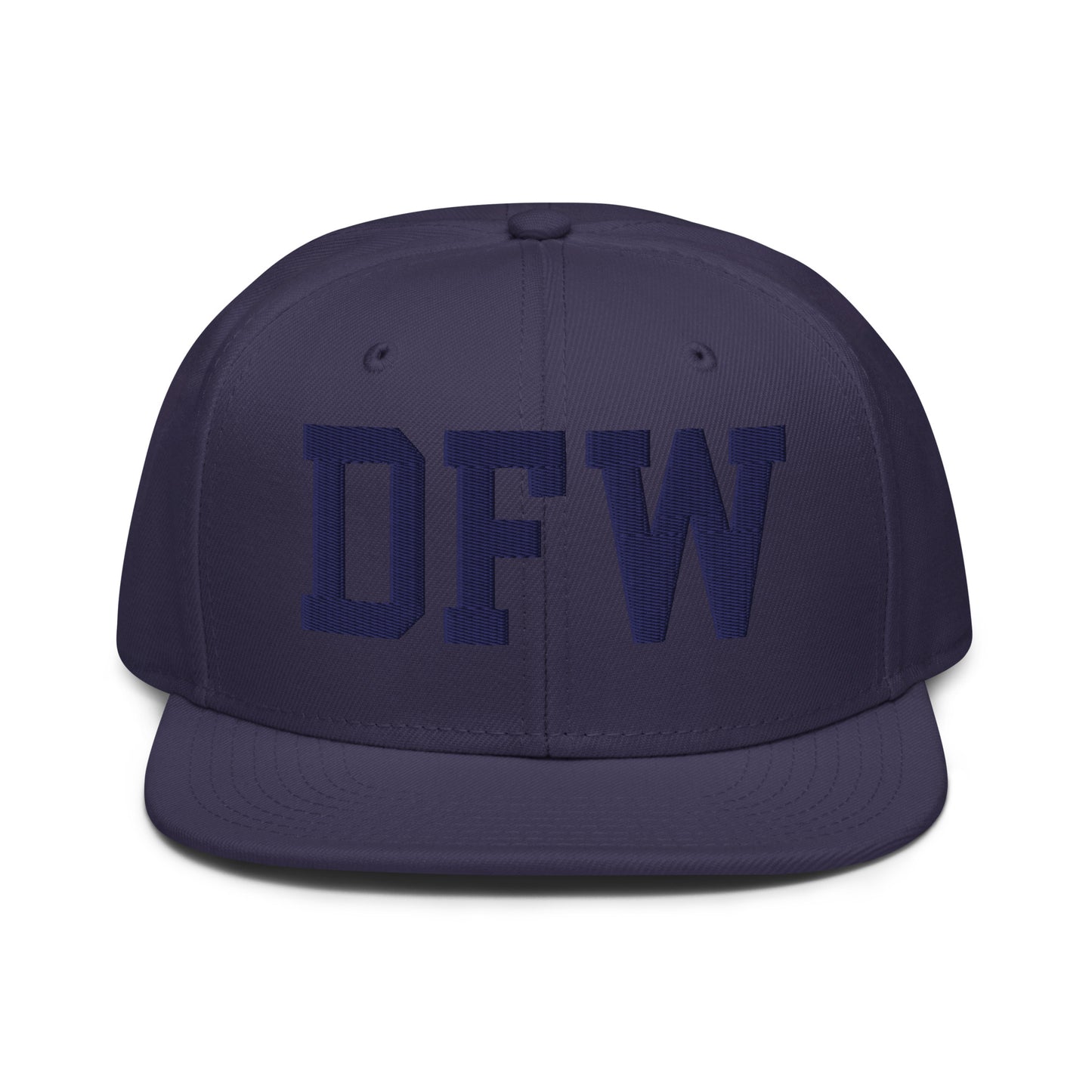 College-Style Wool-Blend Snapback Hat • Navy Blue • DFW Dallas • YHM Designs - Image 07