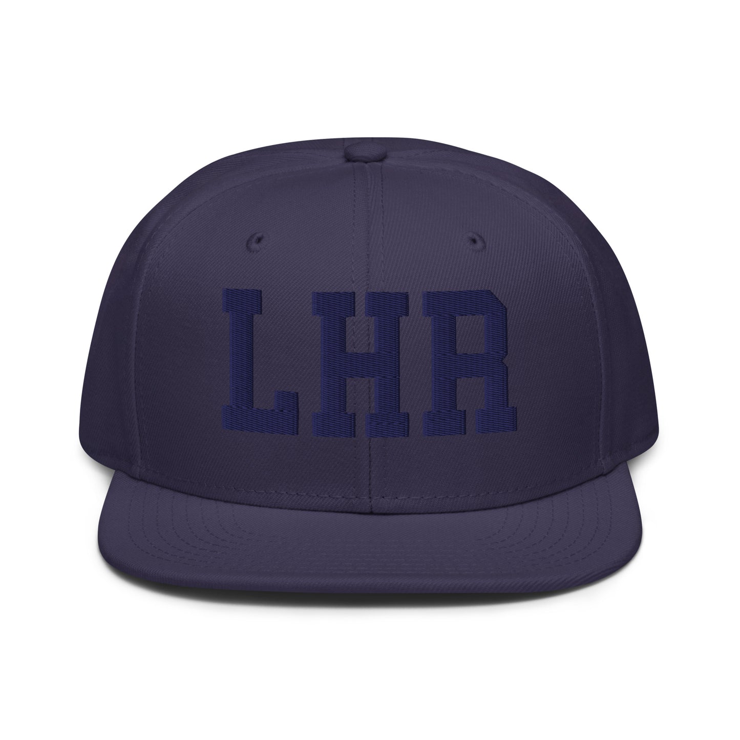 College-Style Wool-Blend Snapback Hat • Navy Blue • LHR London • YHM Designs - Image 07