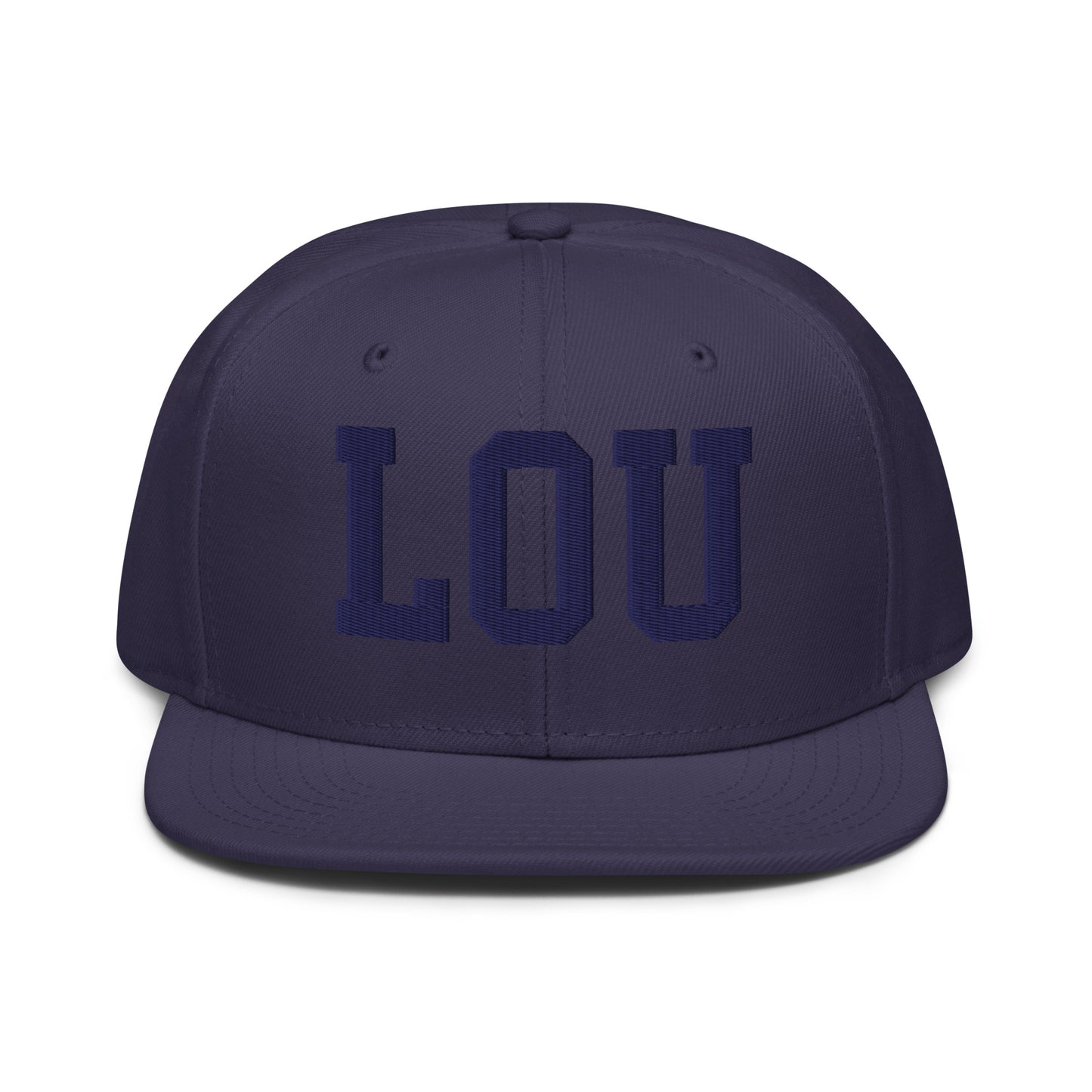 College-Style Wool-Blend Snapback Hat • Navy Blue • LOU Louisville • YHM Designs - Image 07