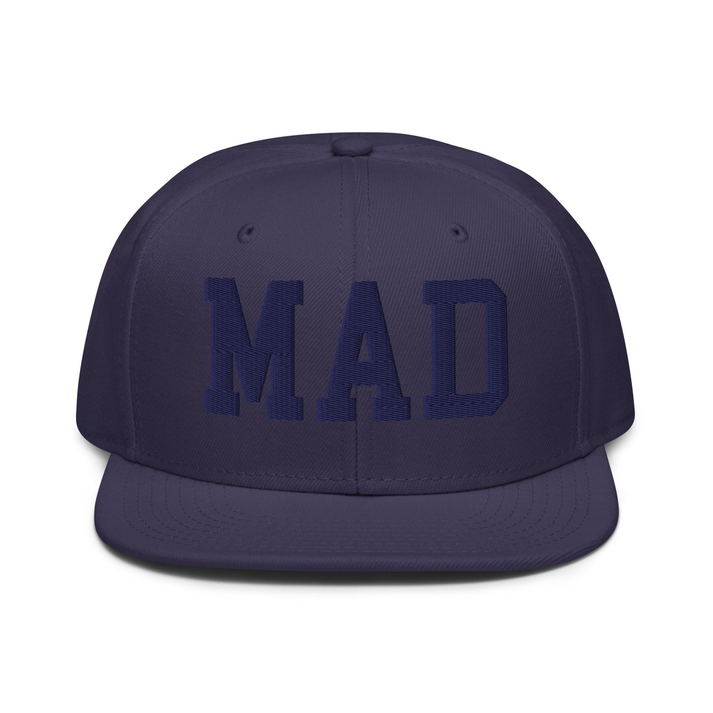 College-Style Wool-Blend Snapback Hat • Navy Blue • MAD Madrid • YHM Designs - Image 07