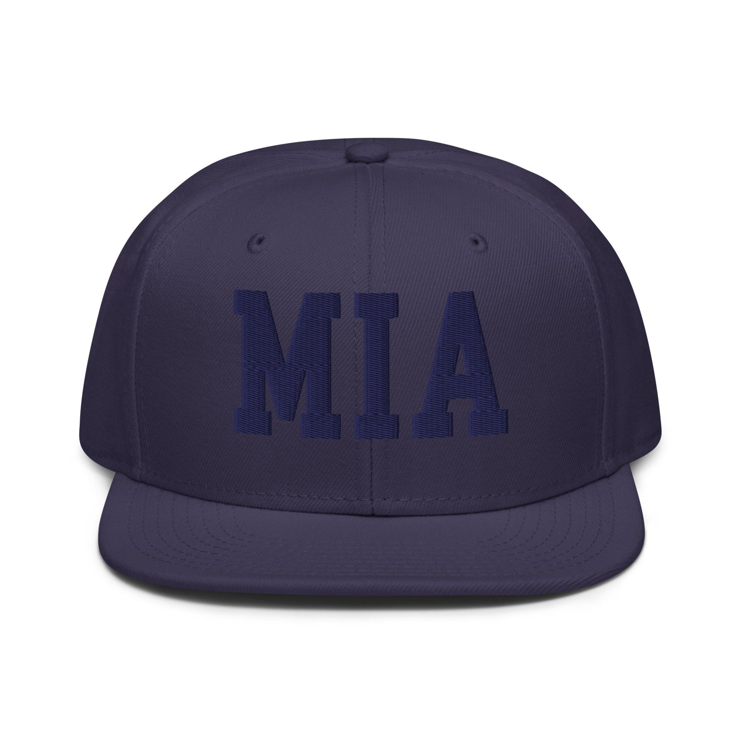 College-Style Wool-Blend Snapback Hat • Navy Blue • MIA Miami • YHM Designs - Image 07