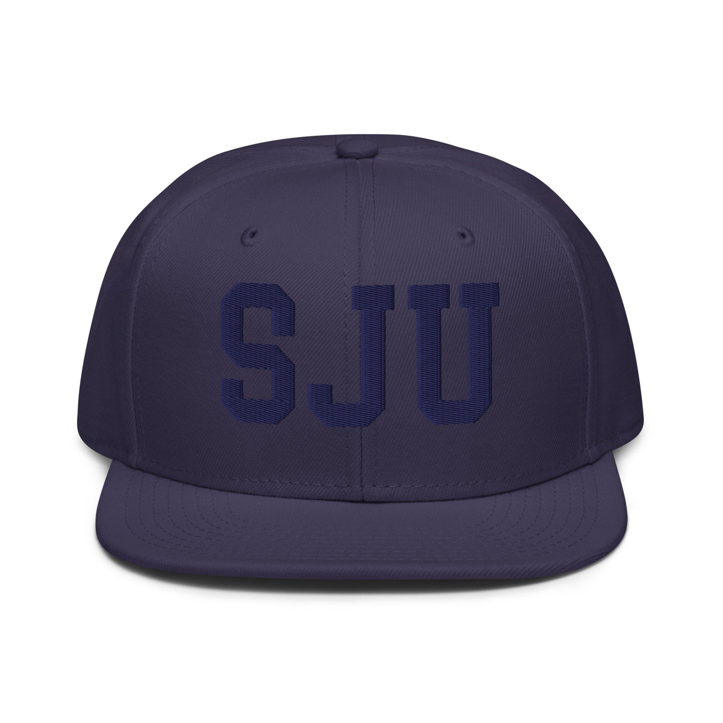 College-Style Wool-Blend Snapback Hat • Navy Blue • SJU San Juan • YHM Designs - Image 07