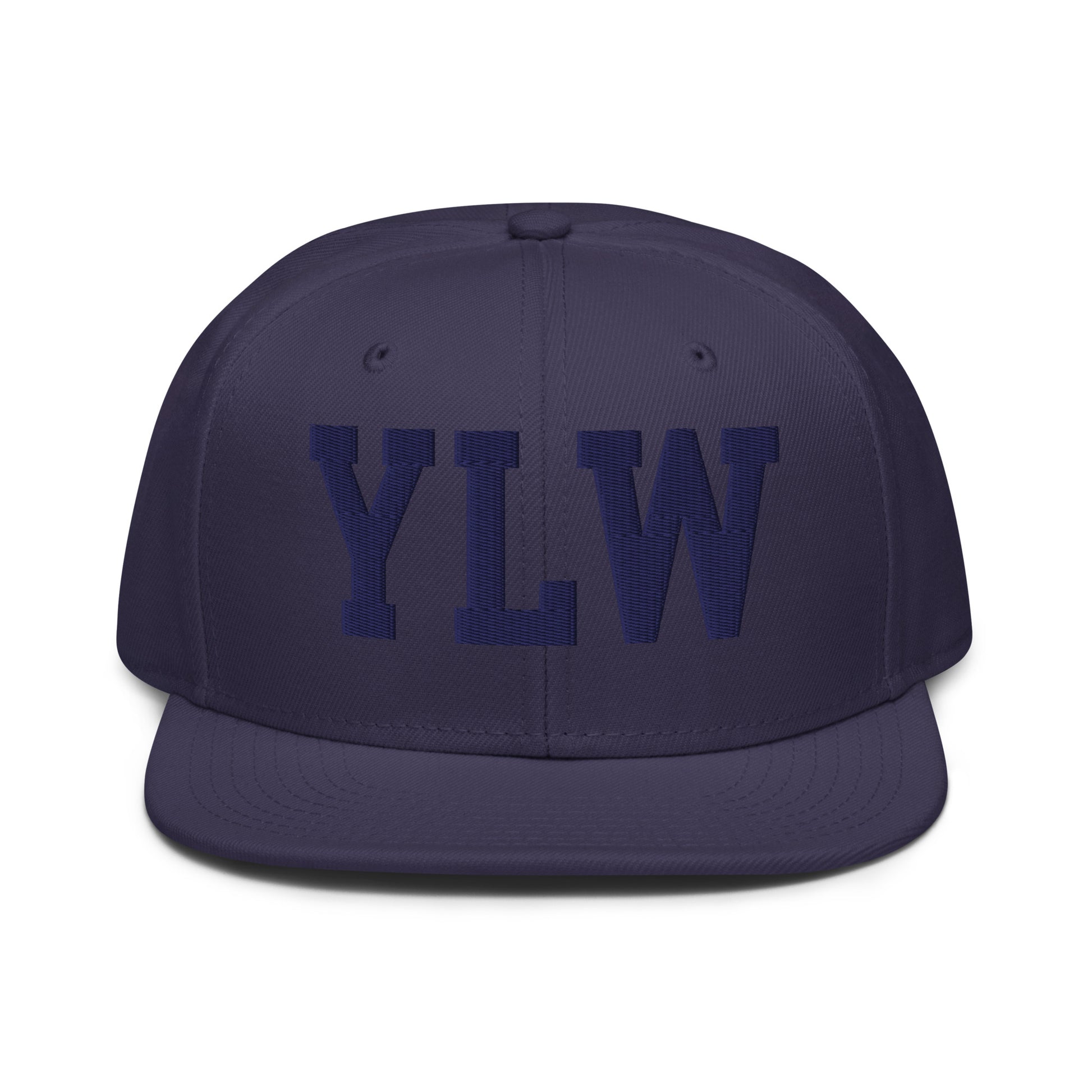 College-Style Wool-Blend Snapback Hat • Navy Blue • YLW Kelowna • YHM Designs - Image 07