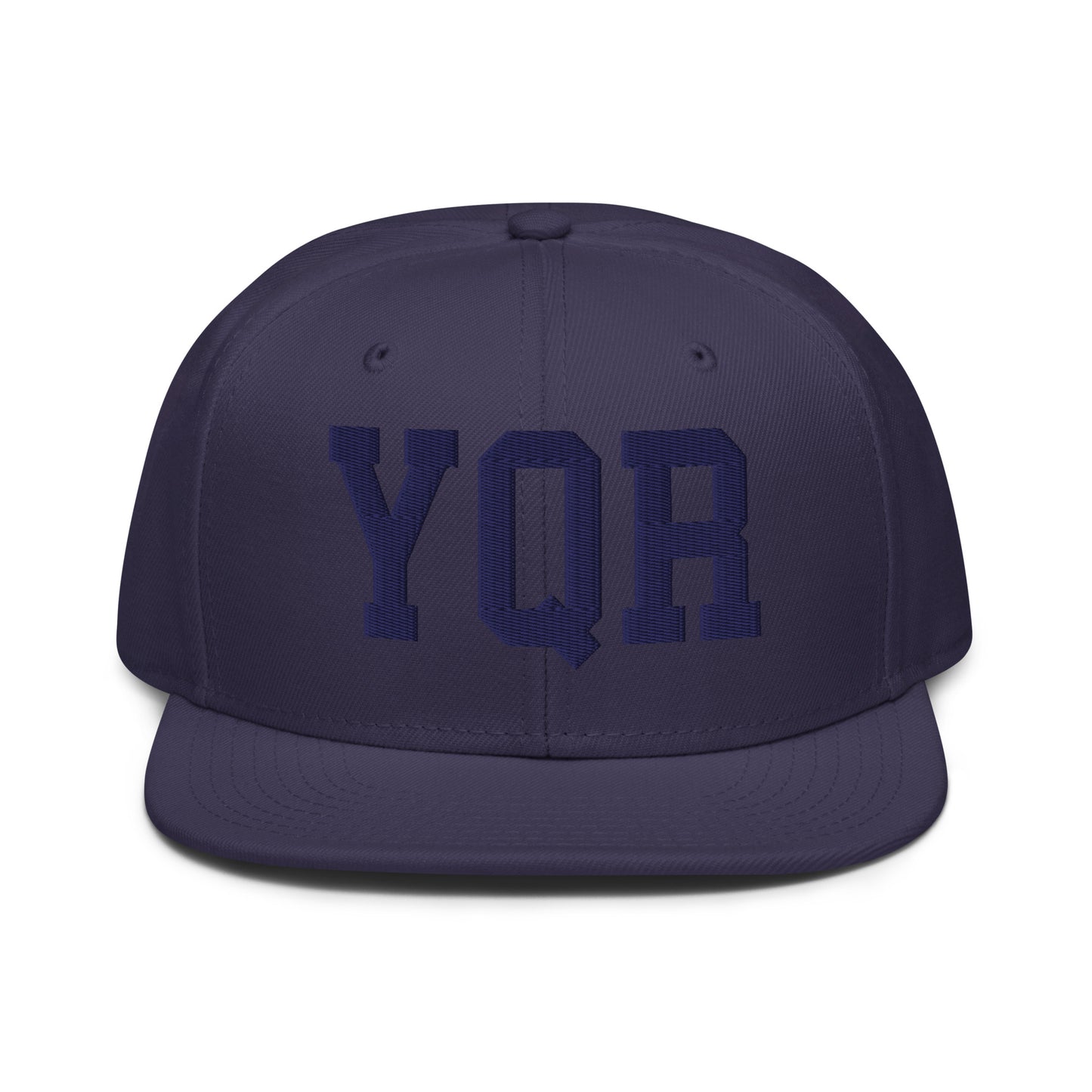 College-Style Wool-Blend Snapback Hat • Navy Blue • YQR Regina • YHM Designs - Image 07