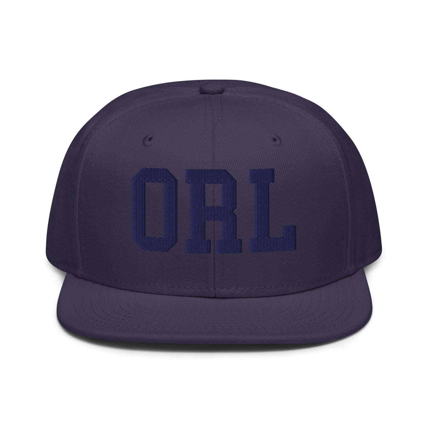 College-Style Wool-Blend Snapback Hat • Navy Blue • ORL Orlando • YHM Designs - Image 07
