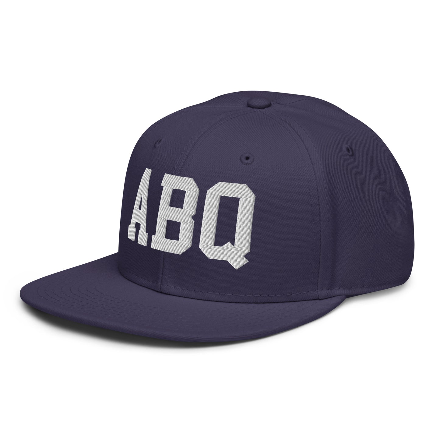College-Style Wool-Blend Snapback Hat • White • ABQ Albuquerque • YHM Designs - Image 12