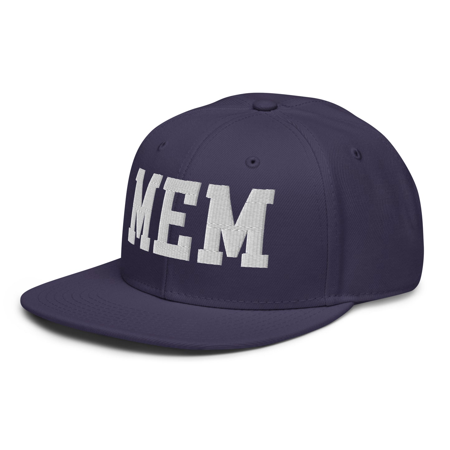 College-Style Wool-Blend Snapback Hat • White • MEM Memphis • YHM Designs - Image 12