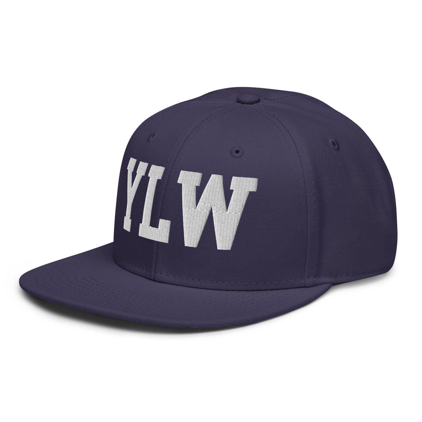 College-Style Wool-Blend Snapback Hat • White • YLW Kelowna • YHM Designs - Image 12
