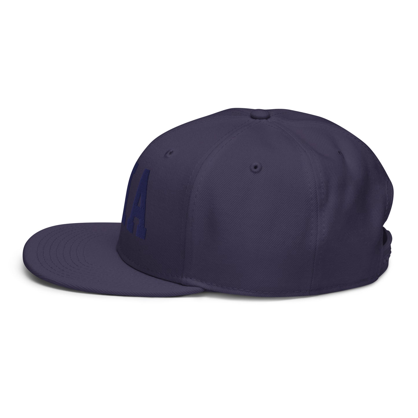 College-Style Wool-Blend Snapback Hat • Navy Blue • MIA Miami • YHM Designs - Image 09