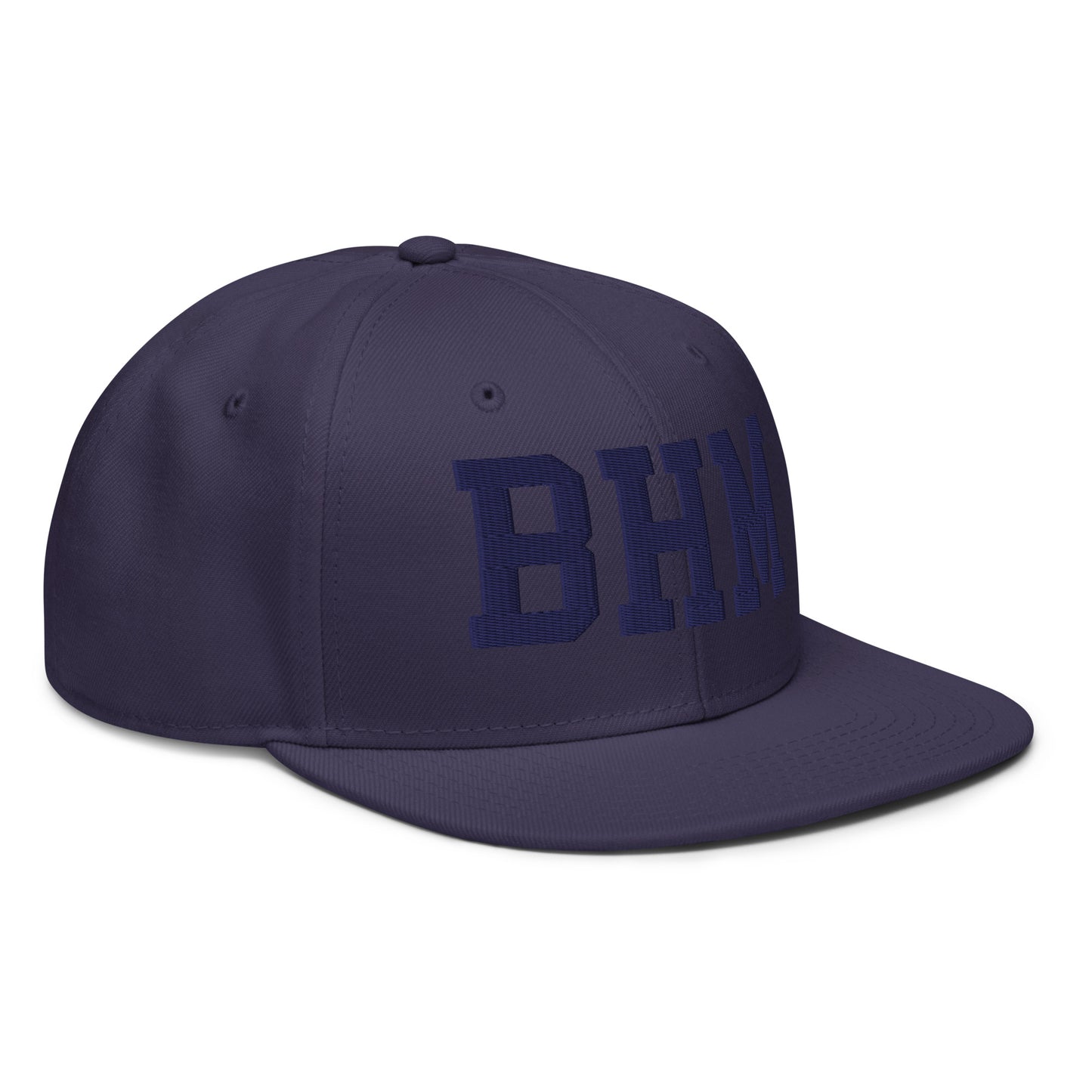 College-Style Wool-Blend Snapback Hat • Navy Blue • BHM Birmingham • YHM Designs - Image 10