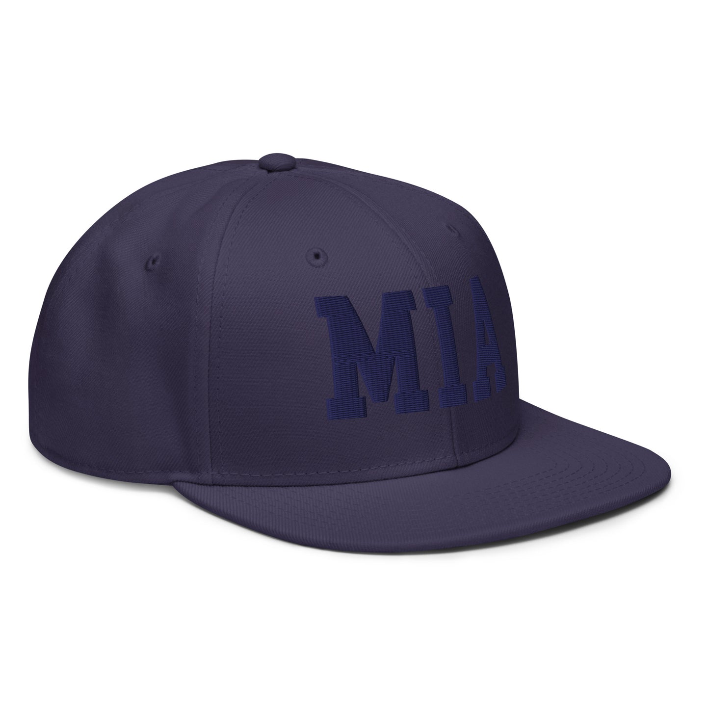 College-Style Wool-Blend Snapback Hat • Navy Blue • MIA Miami • YHM Designs - Image 10