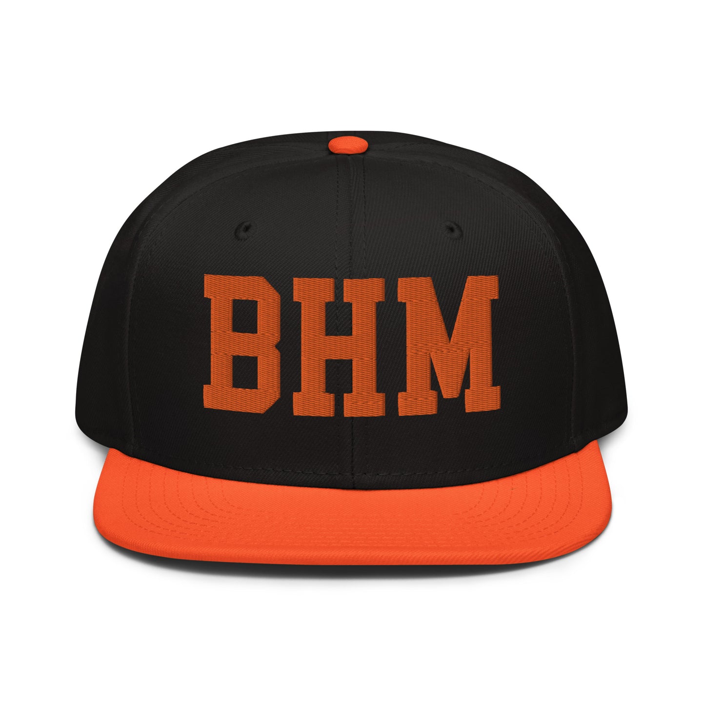College-Style Wool-Blend Snapback Hat • Orange • BHM Birmingham • YHM Designs - Image 07