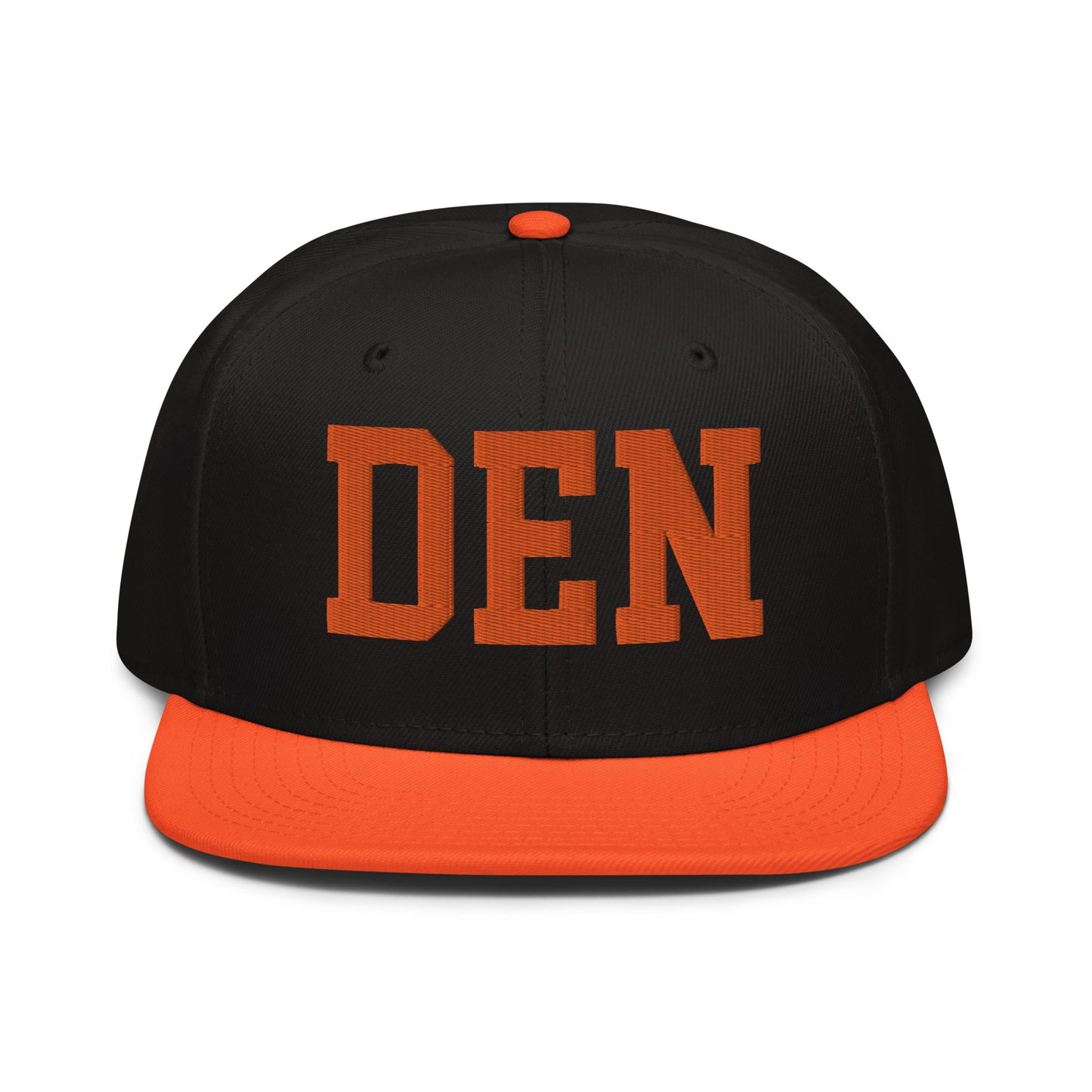 College-Style Wool-Blend Snapback Hat • Orange • DEN Denver • YHM Designs - Image 07