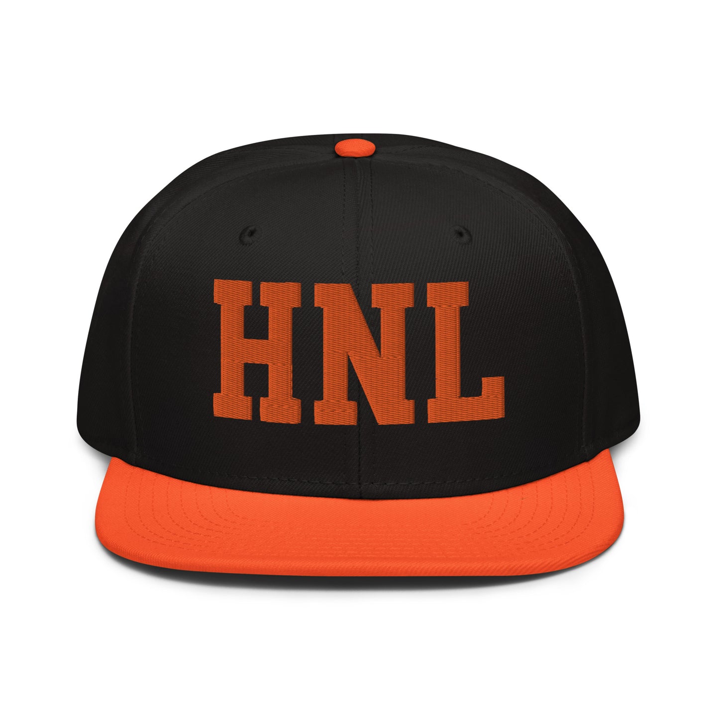 College-Style Wool-Blend Snapback Hat • Orange • HNL Honolulu • YHM Designs - Image 07