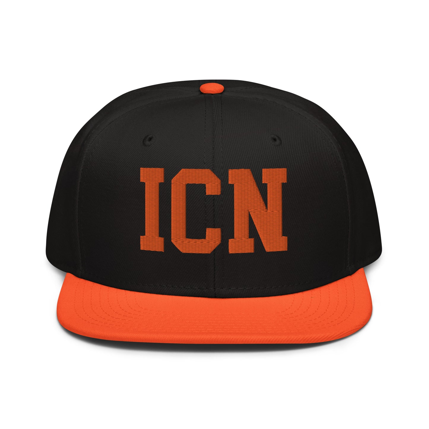 College-Style Wool-Blend Snapback Hat • Orange • ICN Seoul • YHM Designs - Image 07