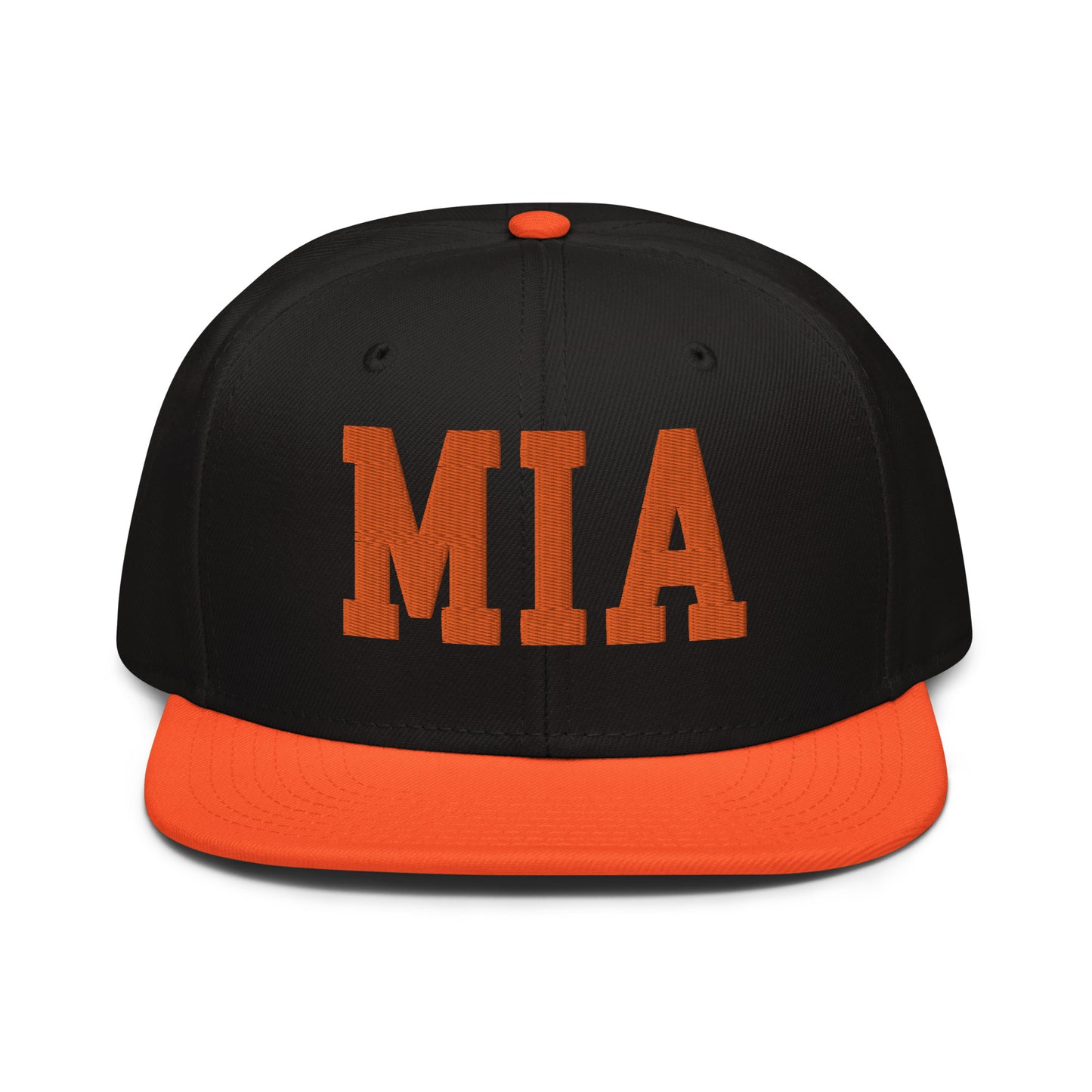College-Style Wool-Blend Snapback Hat • Orange • MIA Miami • YHM Designs - Image 07