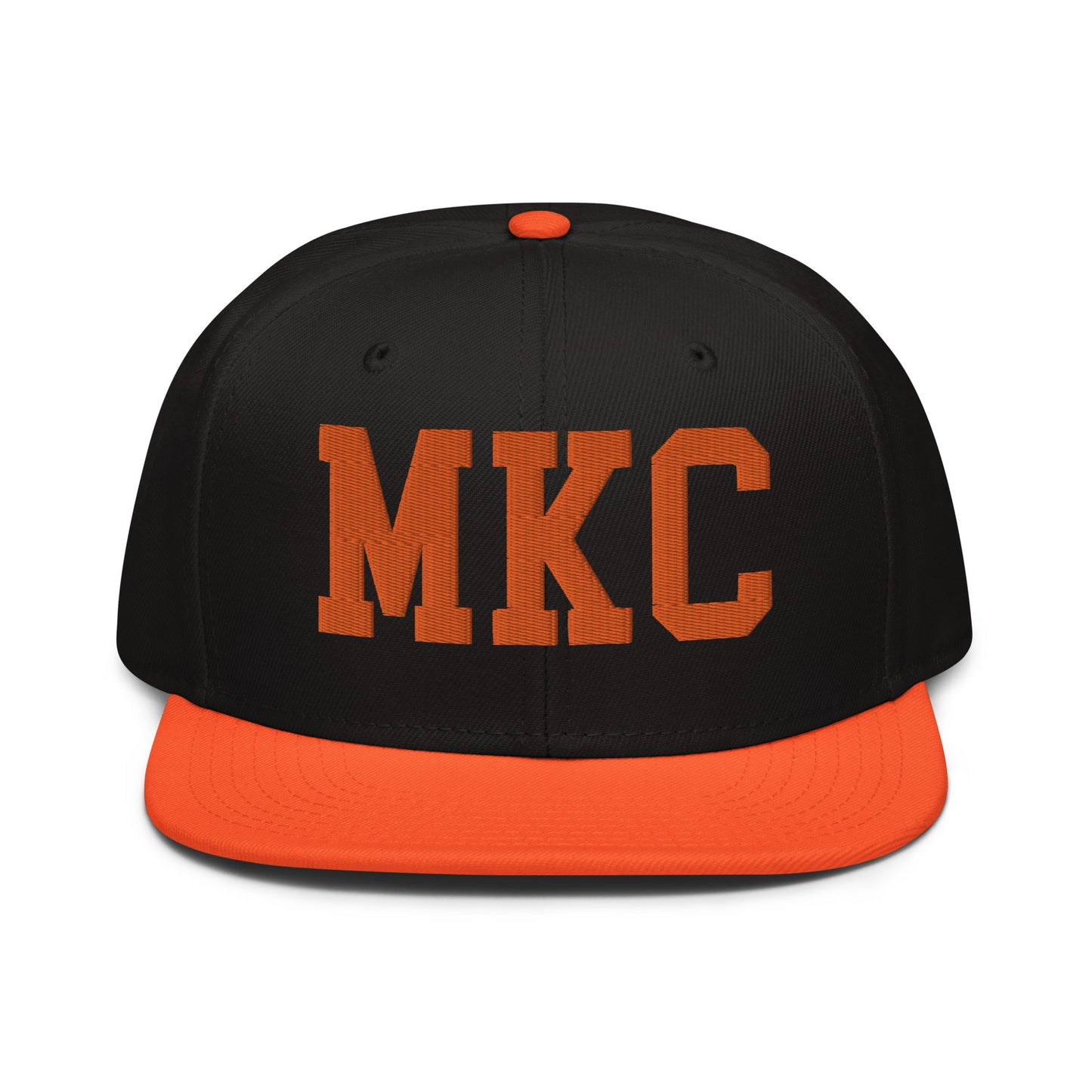 College-Style Wool-Blend Snapback Hat • Orange • MKC Kansas City • YHM Designs - Image 07