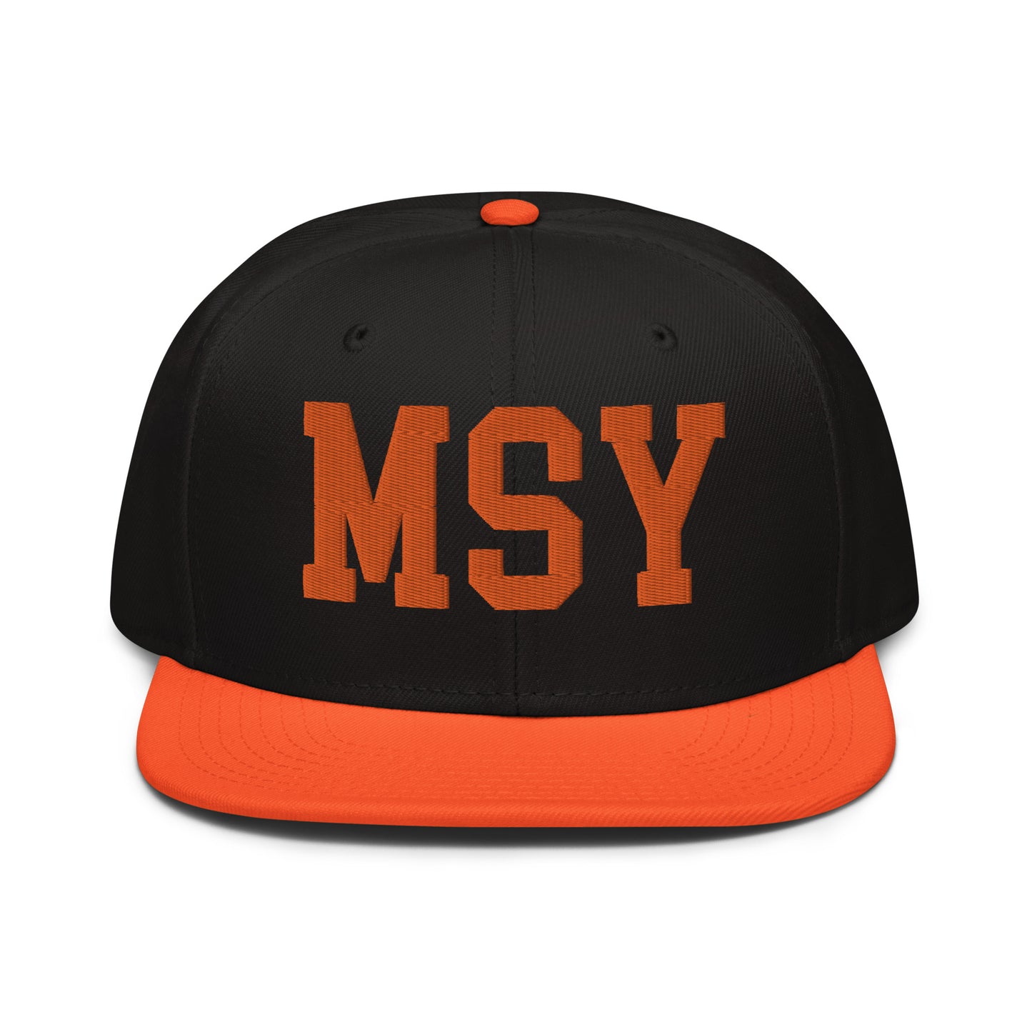 College-Style Wool-Blend Snapback Hat • Orange • MSY New Orleans • YHM Designs - Image 07