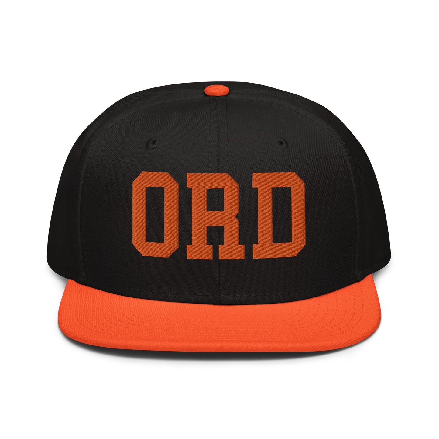 College-Style Wool-Blend Snapback Hat • Orange • ORD Chicago • YHM Designs - Image 07