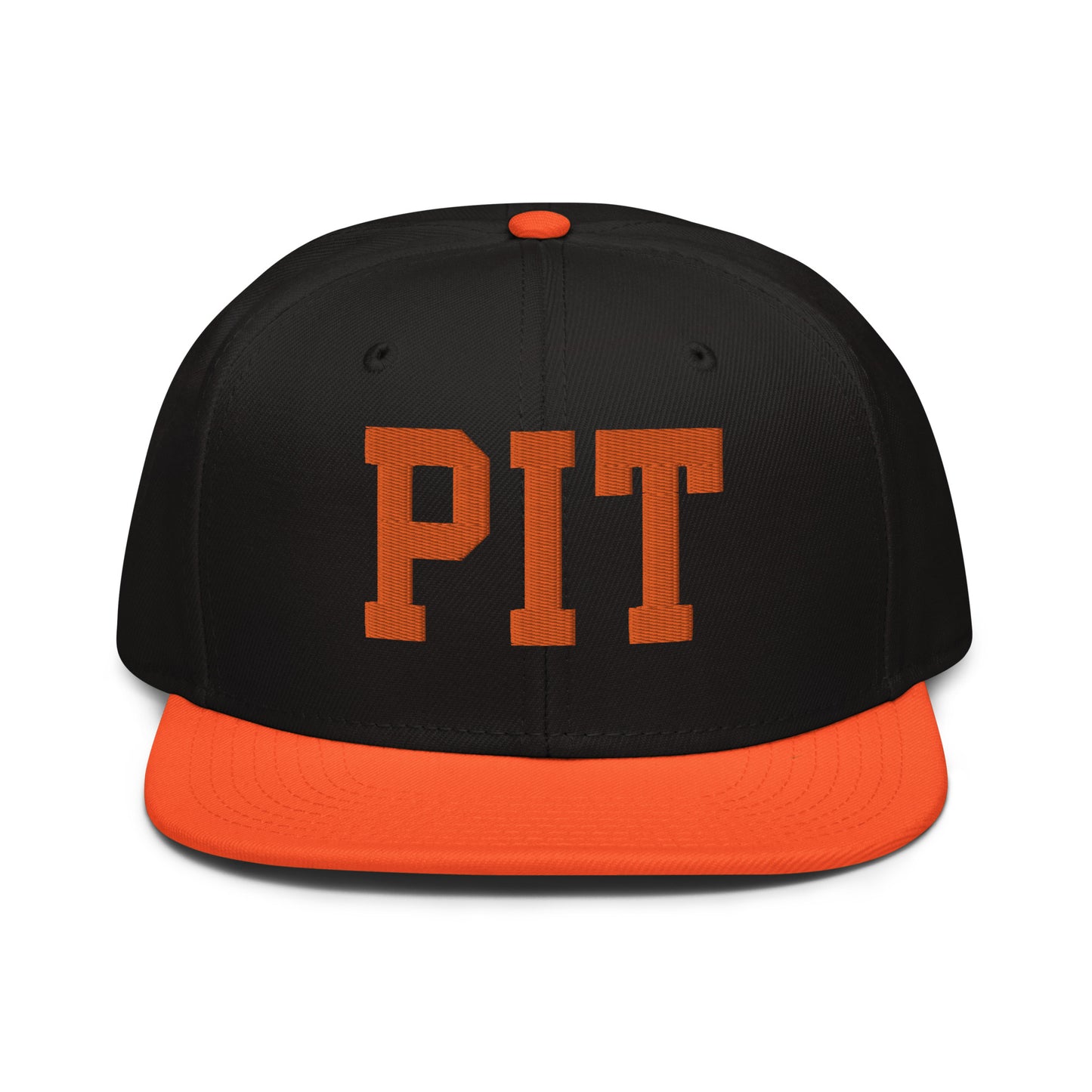 College-Style Wool-Blend Snapback Hat • Orange • PIT Pittsburgh • YHM Designs - Image 07