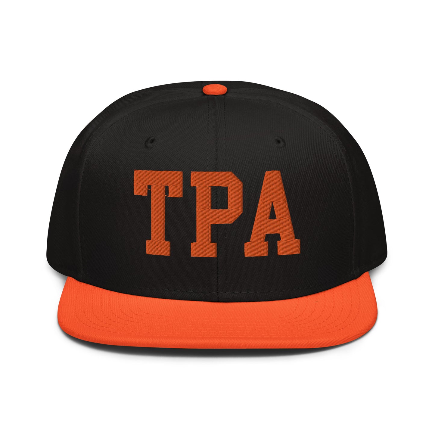 College-Style Wool-Blend Snapback Hat • Orange • TPA Tampa • YHM Designs - Image 07