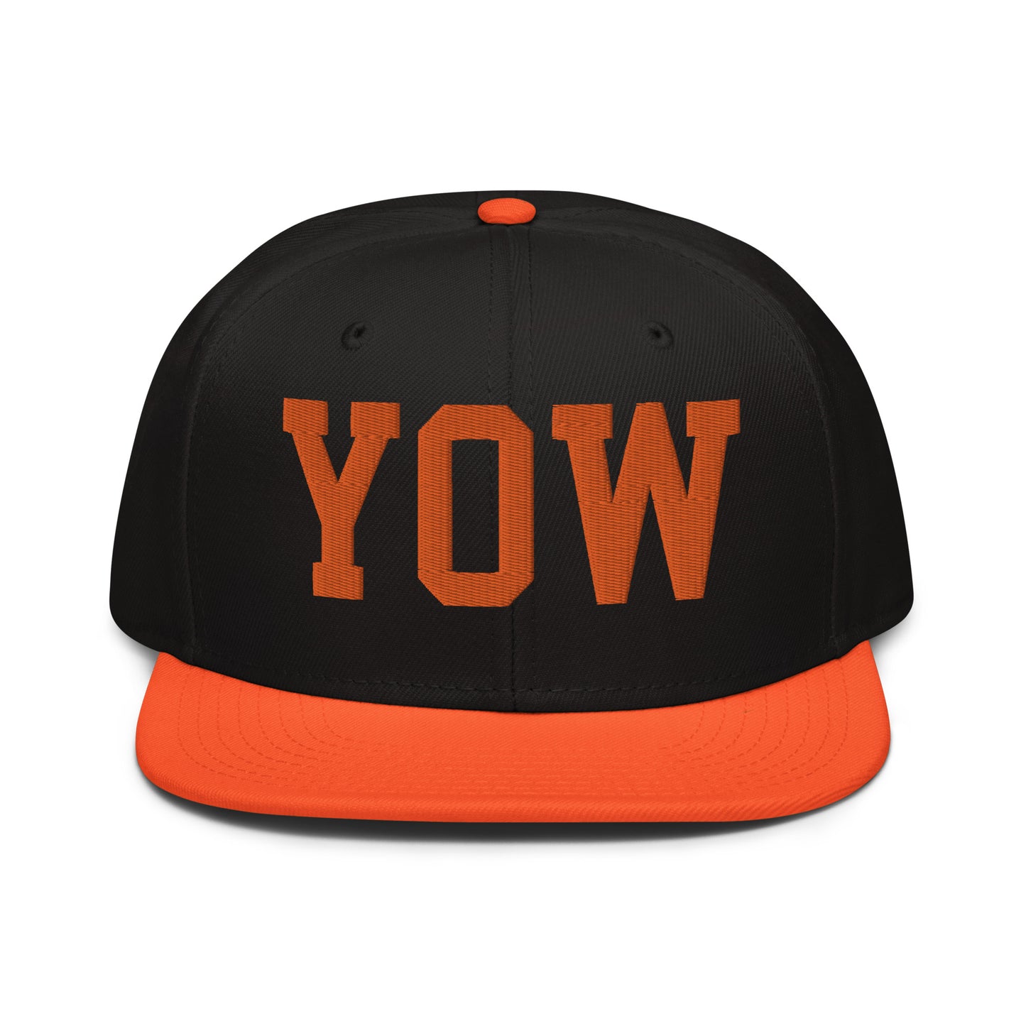 College-Style Wool-Blend Snapback Hat • Orange • YOW Ottawa • YHM Designs - Image 07