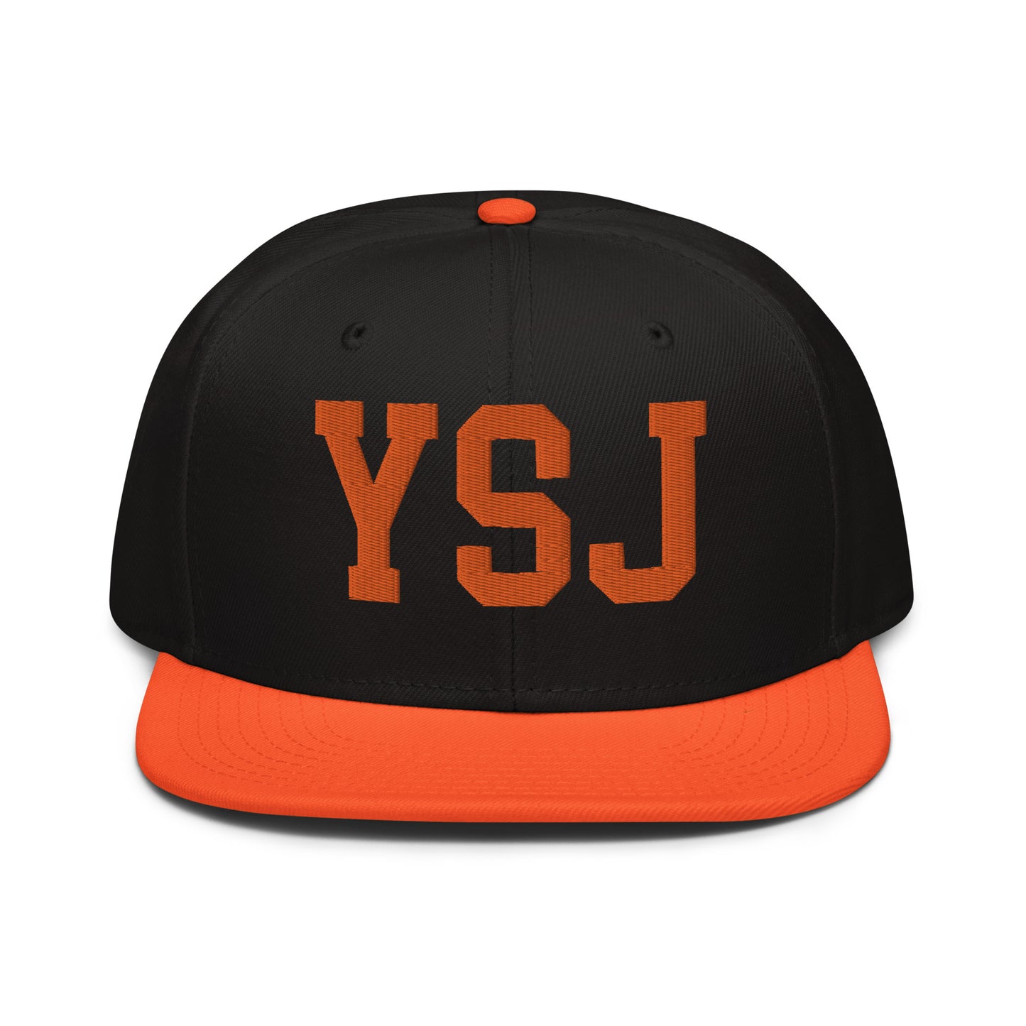 College-Style Wool-Blend Snapback Hat • Orange • YSJ Saint John • YHM Designs - Image 07