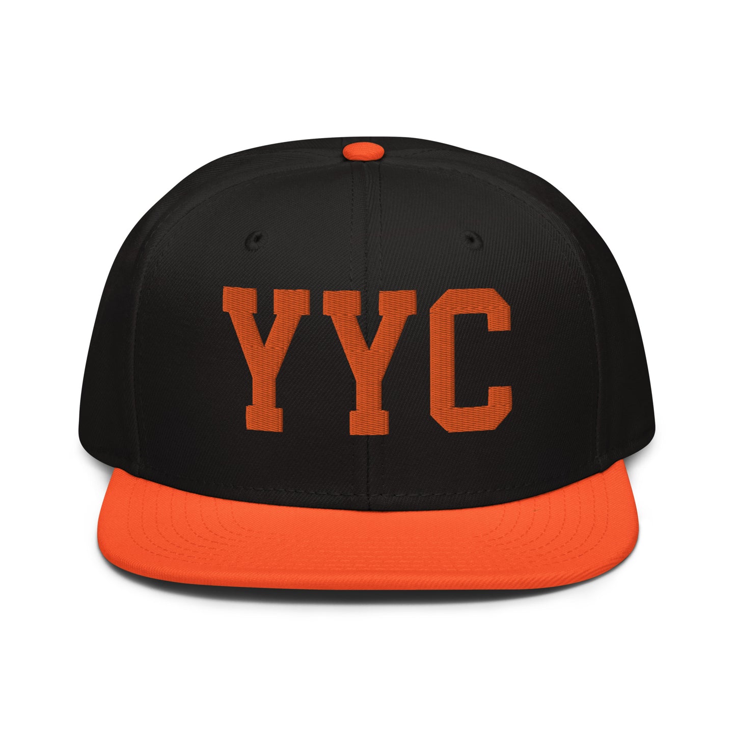College-Style Wool-Blend Snapback Hat • Orange • YYC Calgary • YHM Designs - Image 07