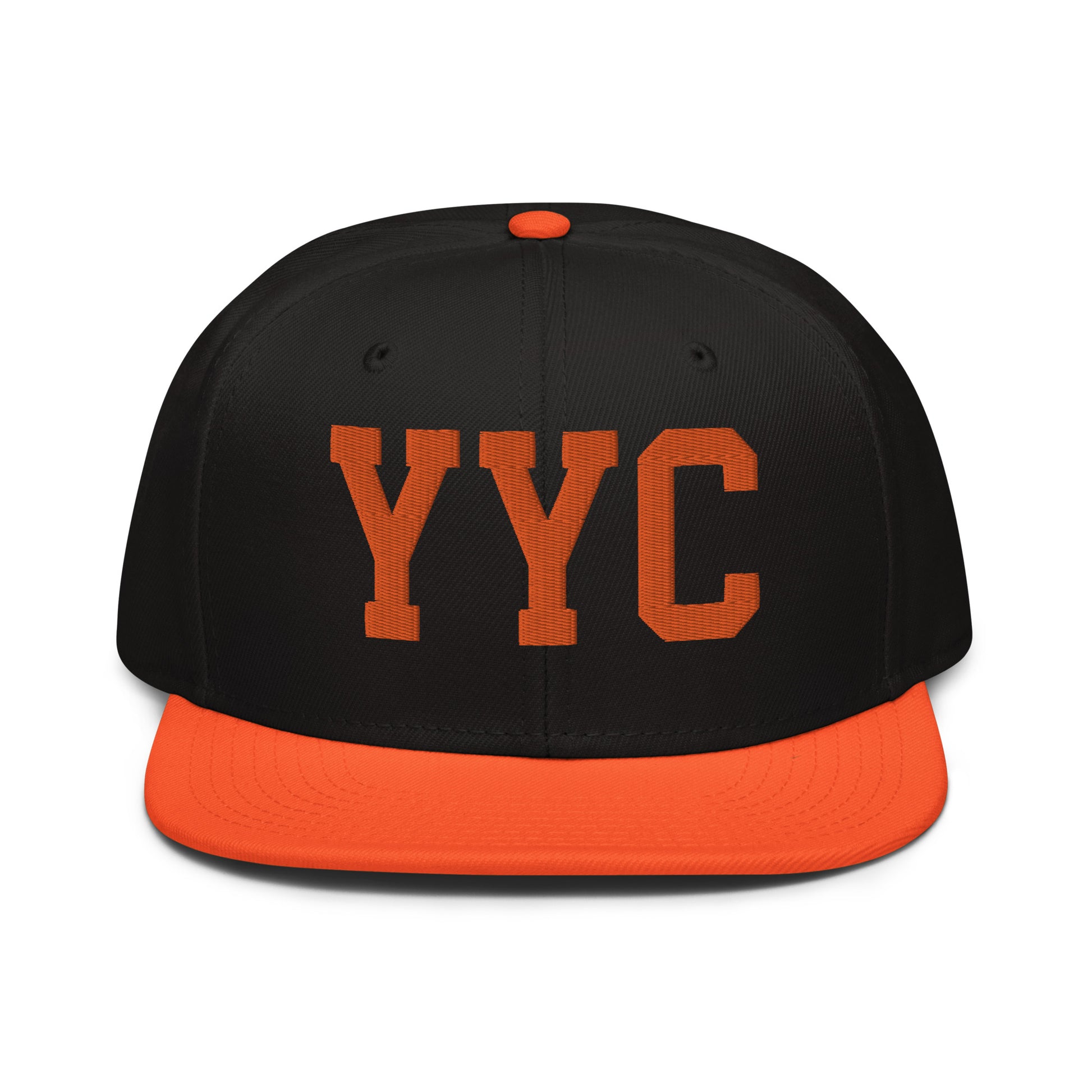 College-Style Wool-Blend Snapback Hat • Orange • YYC Calgary • YHM Designs - Image 07