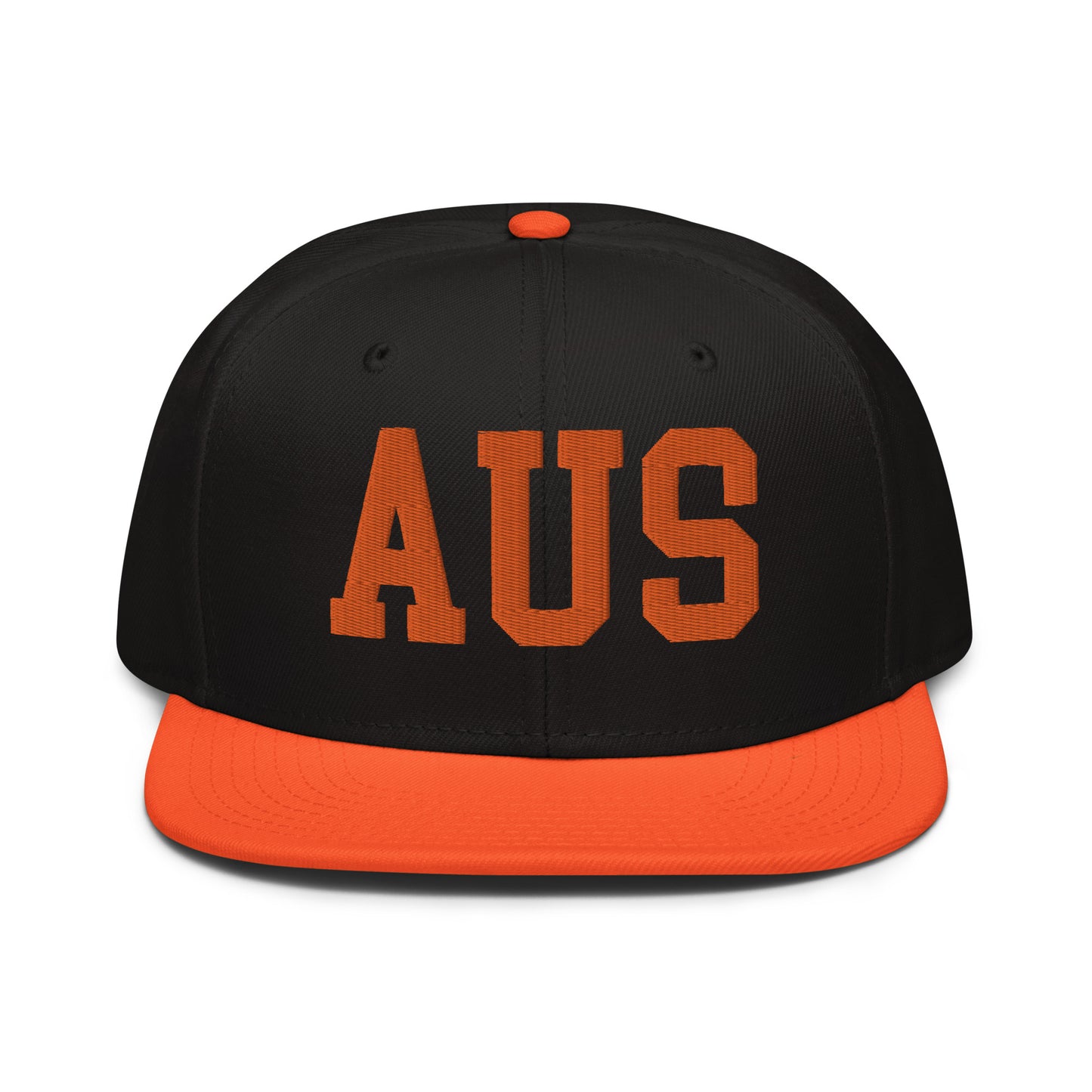 College-Style Wool-Blend Snapback Hat • Orange • AUS Austin • YHM Designs - Image 07