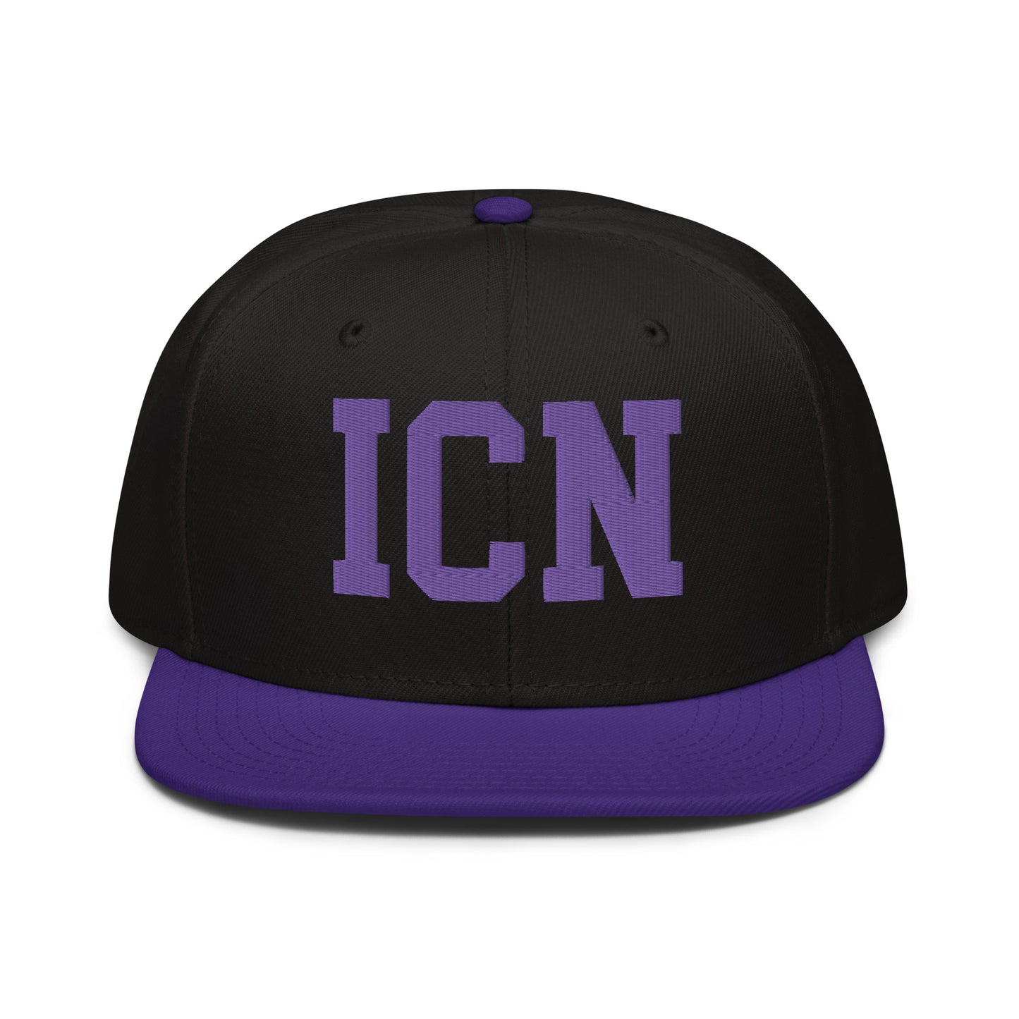 College-Style Wool-Blend Snapback Hat • Purple • ICN Seoul • YHM Designs - Image 07