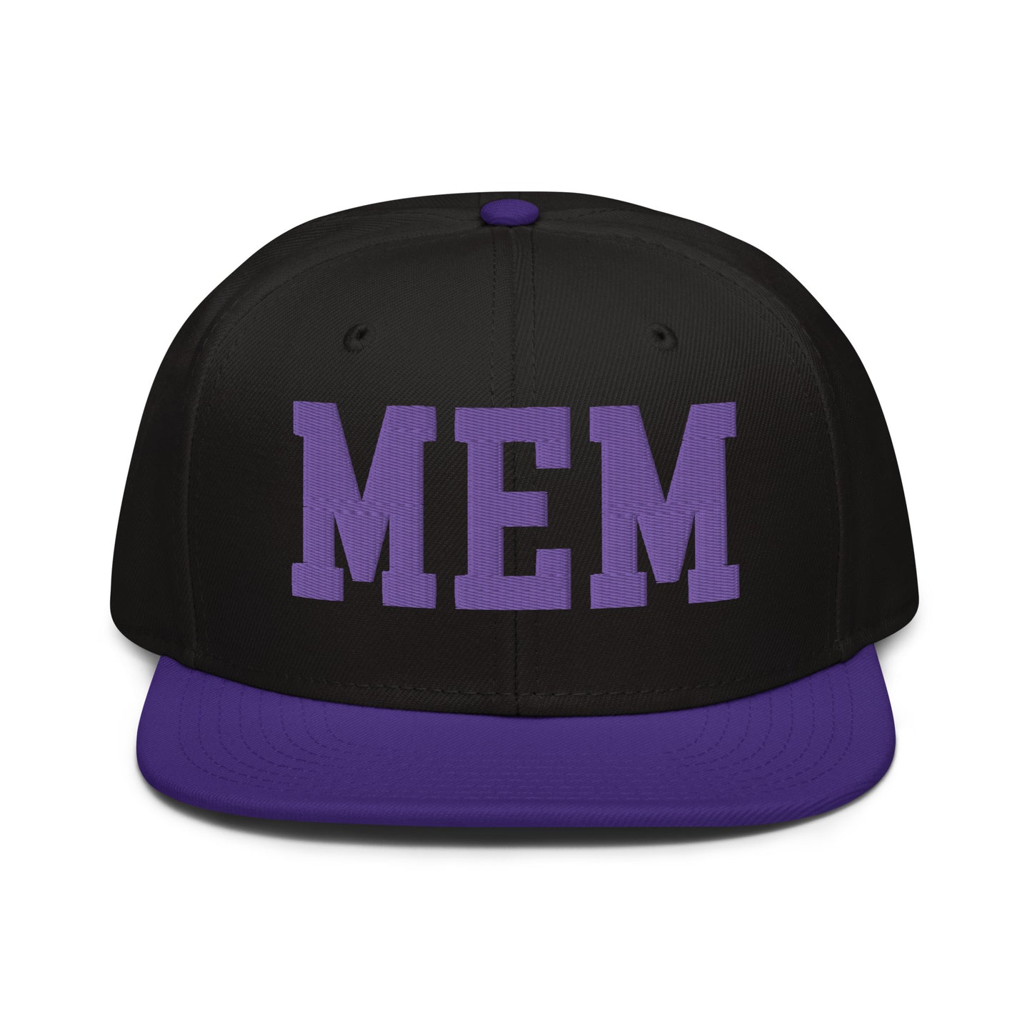 College-Style Wool-Blend Snapback Hat • Purple • MEM Memphis • YHM Designs - Image 07
