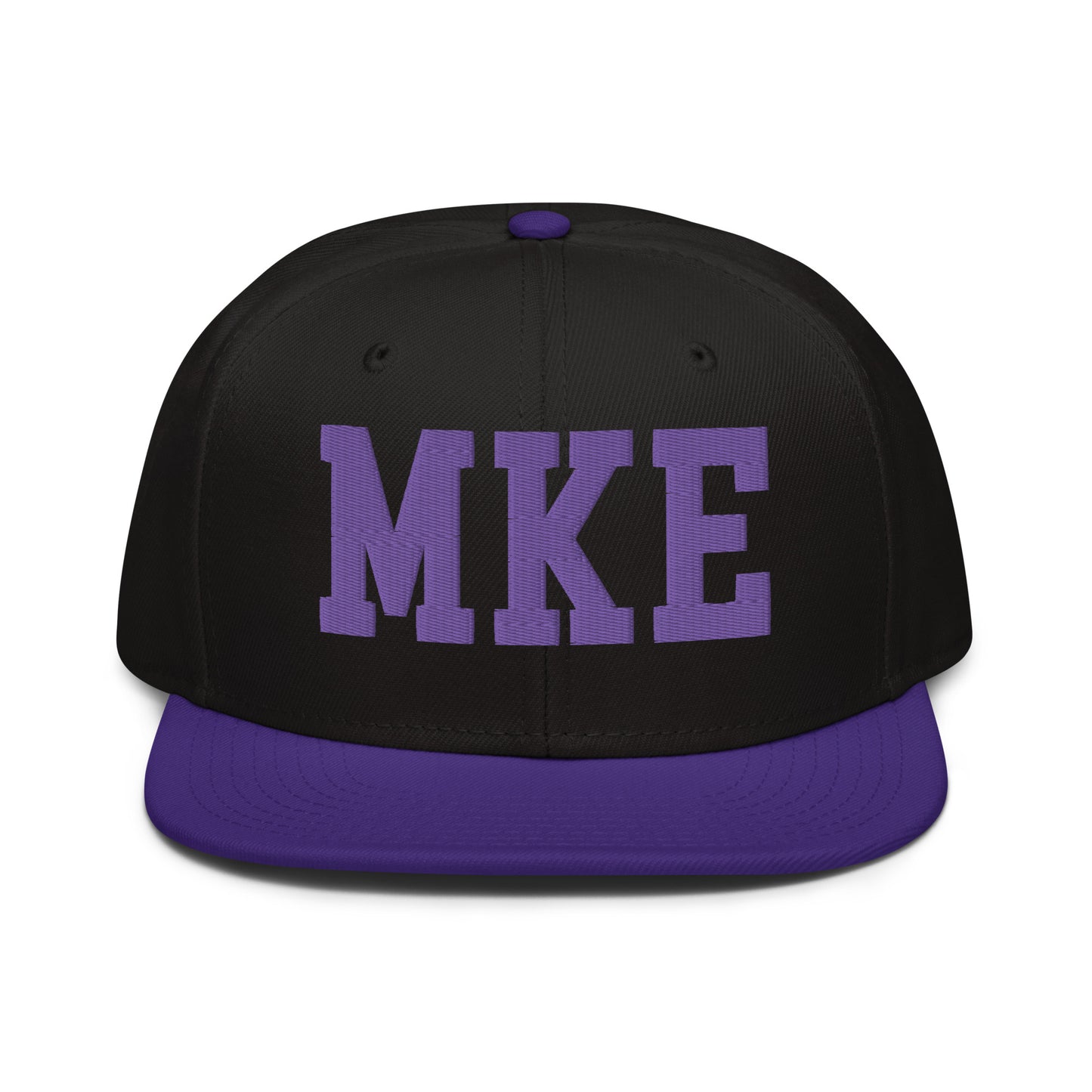 College-Style Wool-Blend Snapback Hat • Purple • MKE Milwaukee • YHM Designs - Image 07