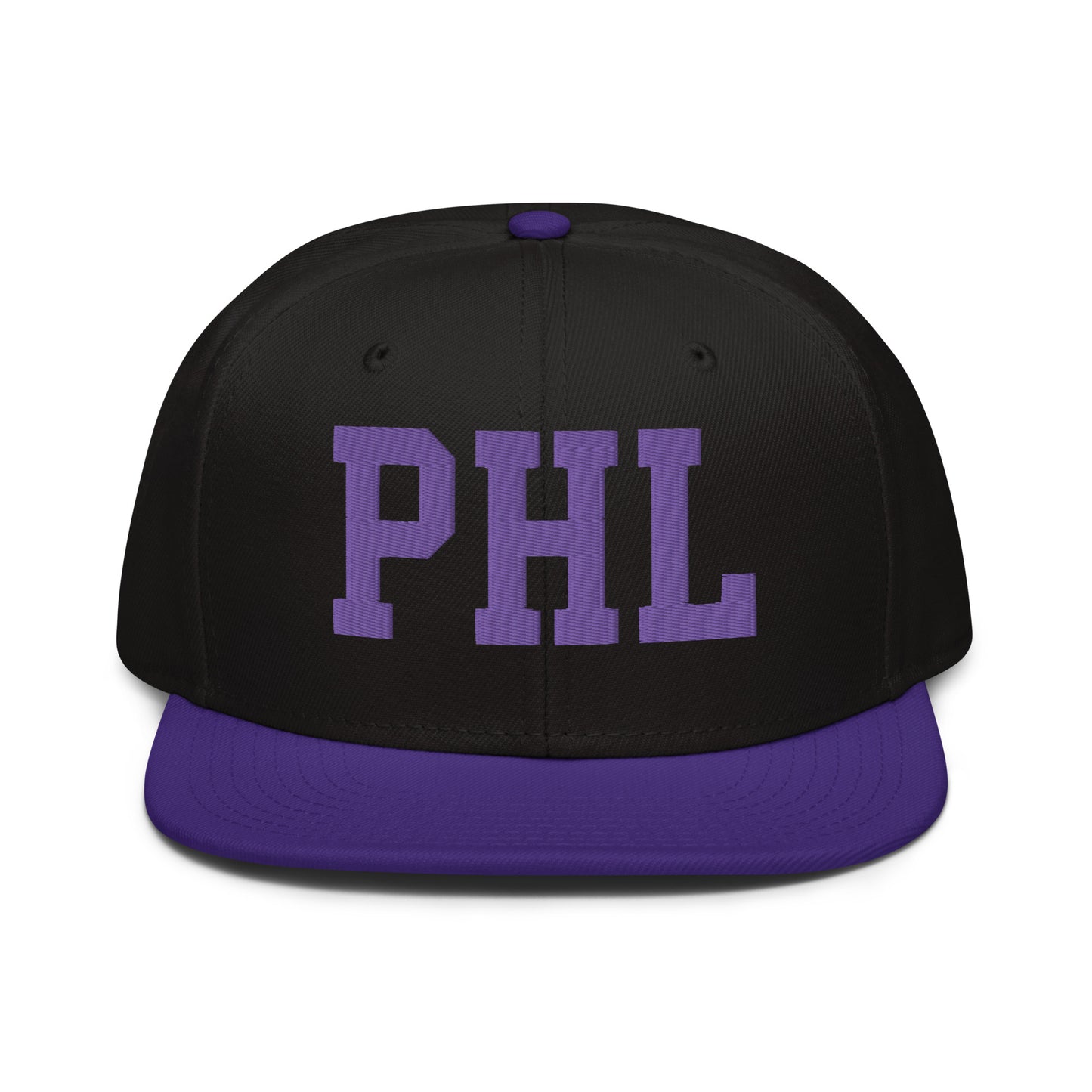 College-Style Wool-Blend Snapback Hat • Purple • PHL Philadelphia • YHM Designs - Image 07