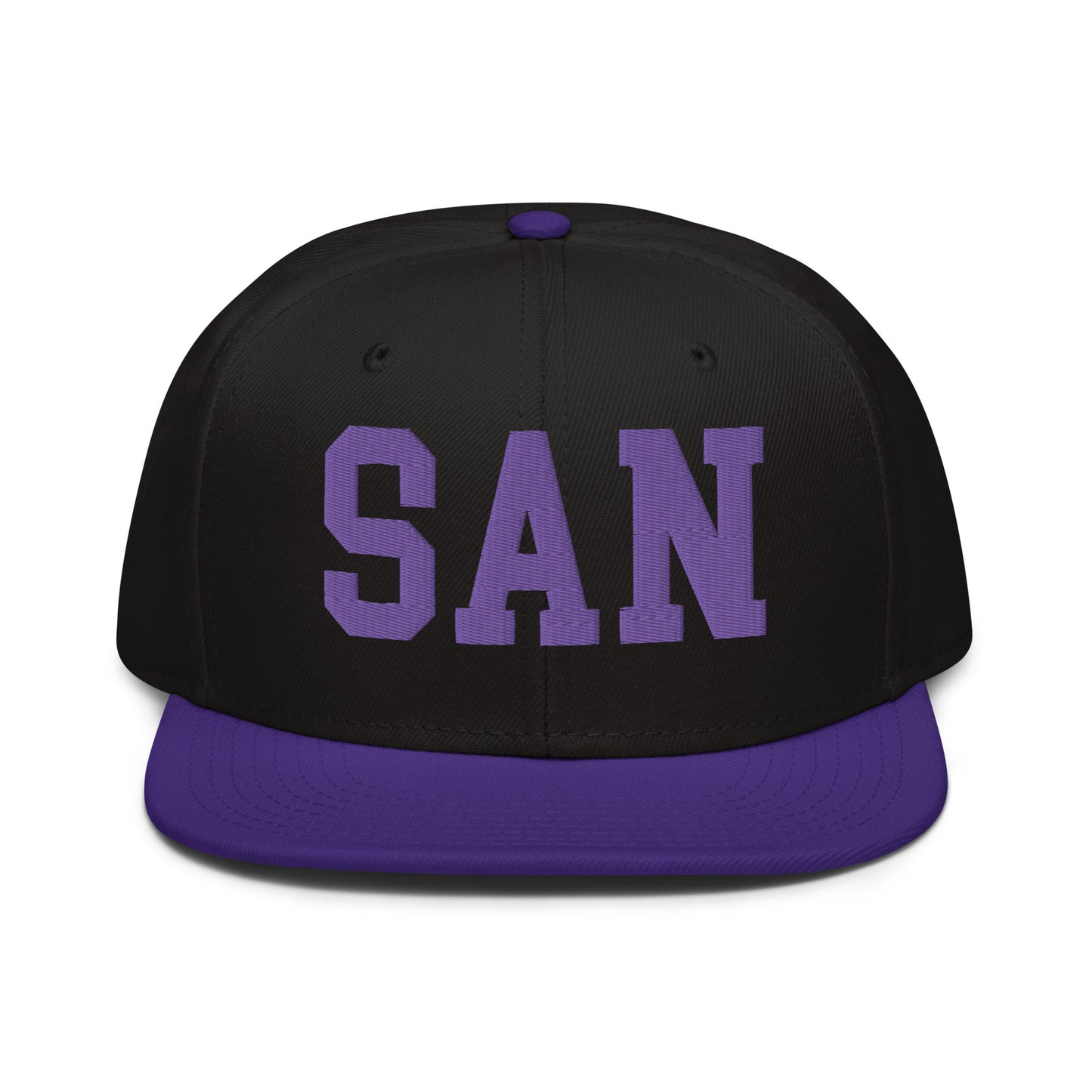 College-Style Wool-Blend Snapback Hat • Purple • SAN San Diego • YHM Designs - Image 07