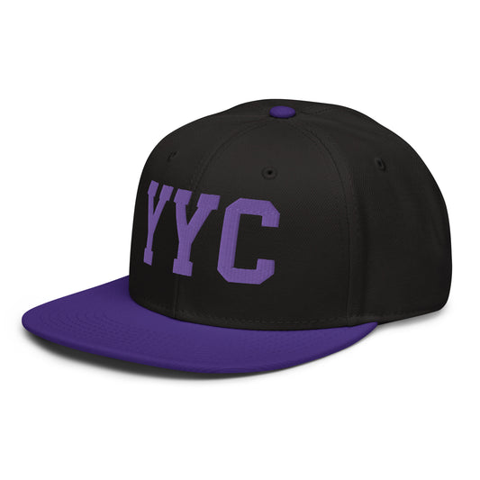 College-Style Wool-Blend Snapback Hat • Purple • YYC Calgary • YHM Designs - Image 01