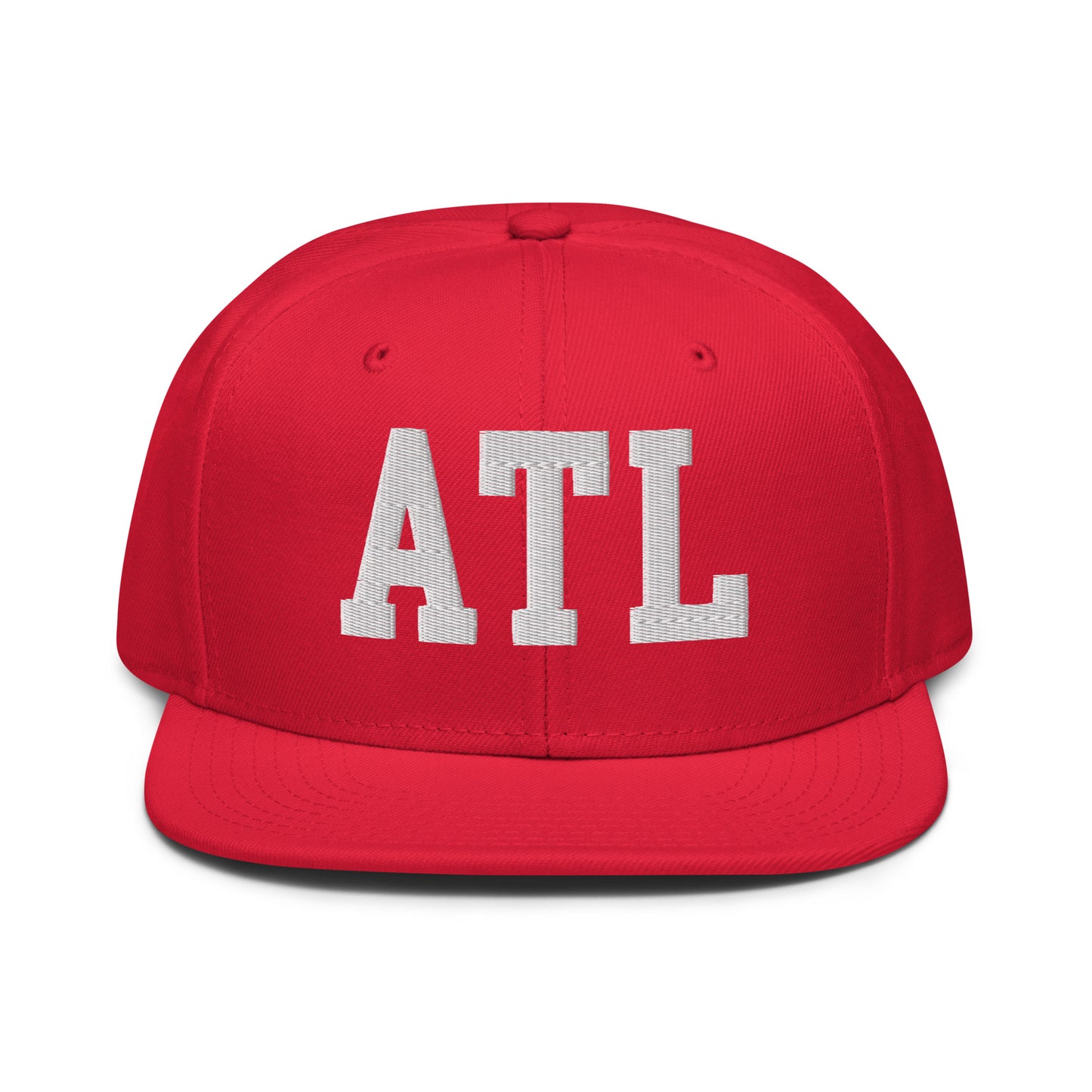 College-Style Wool-Blend Snapback Hat • White • ATL Atlanta • YHM Designs - Image 14