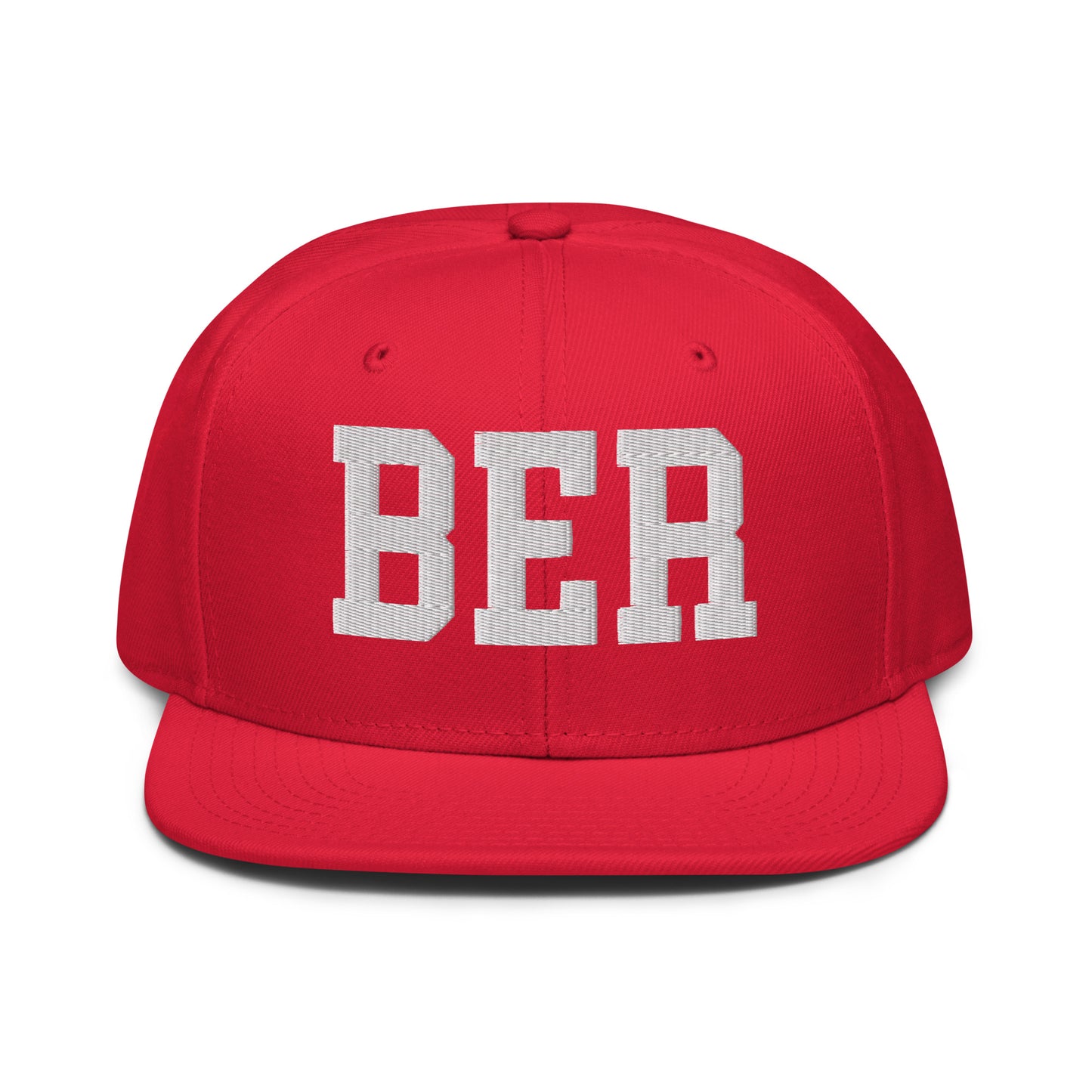 College-Style Wool-Blend Snapback Hat • White • BER Berlin • YHM Designs - Image 14